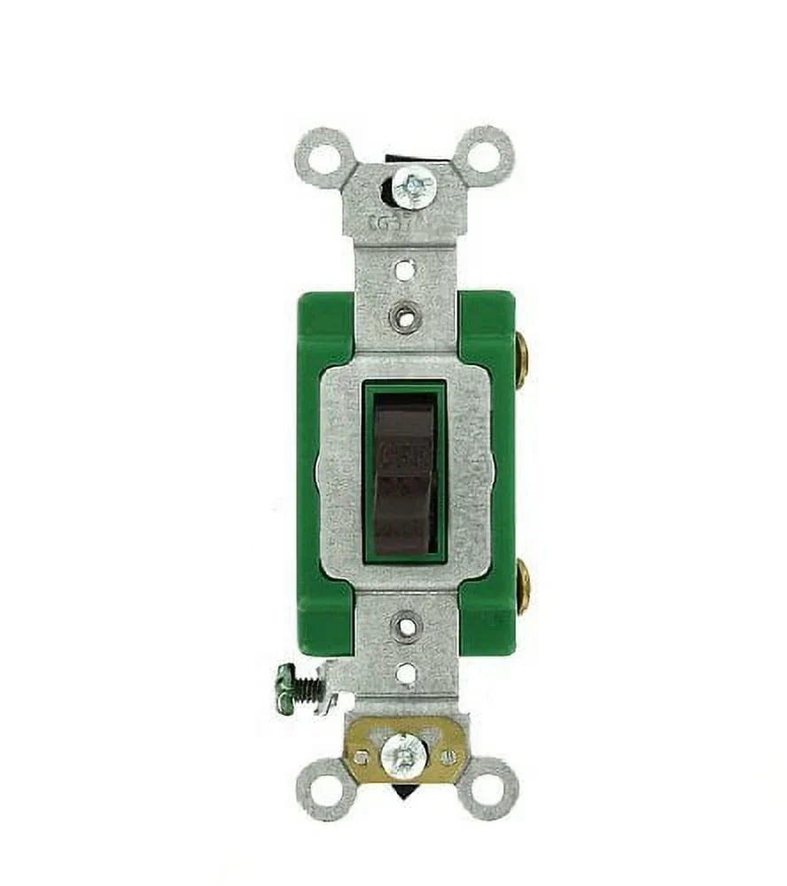 Leviton 3031-2 Brown Industrial Grade Single Pole Toggle Light Switch 30A