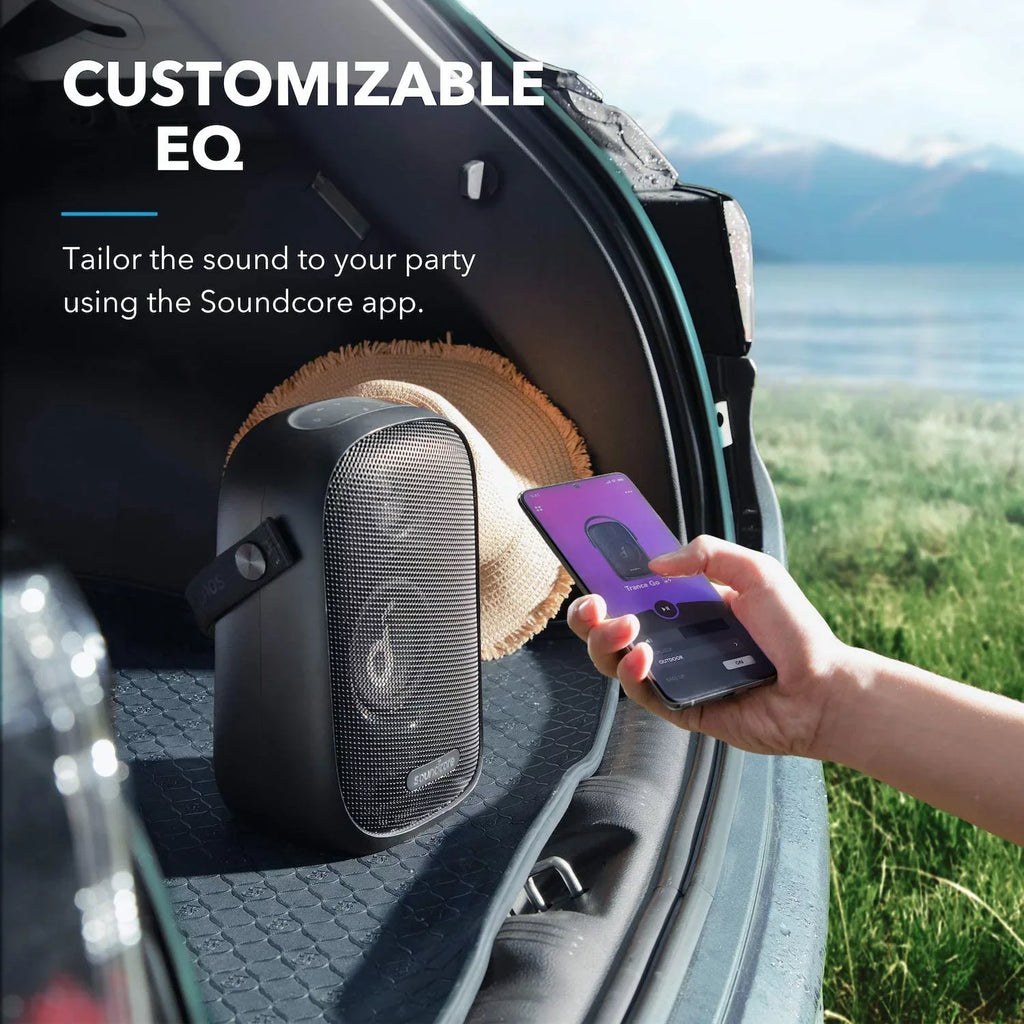 Soundcore Trance Go Outdoor Bluetooth Speaker with BassUp Technology, Sync 100+ Speakers, 24H Playtime, Waterproof, Custom , App