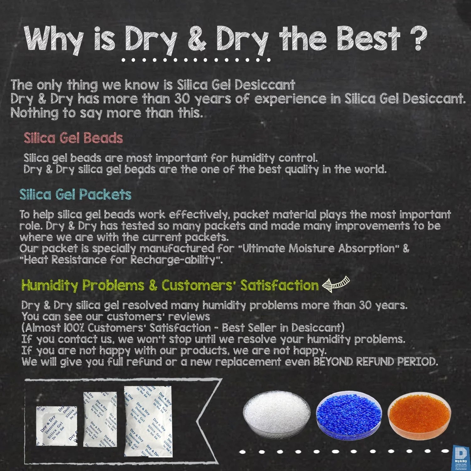 1 Gram [1000 Packs] "Dry & Dry" Premium Silica Gel Packets Desiccant Dehumidifiers - Rechargeable Paper ( Compliant)