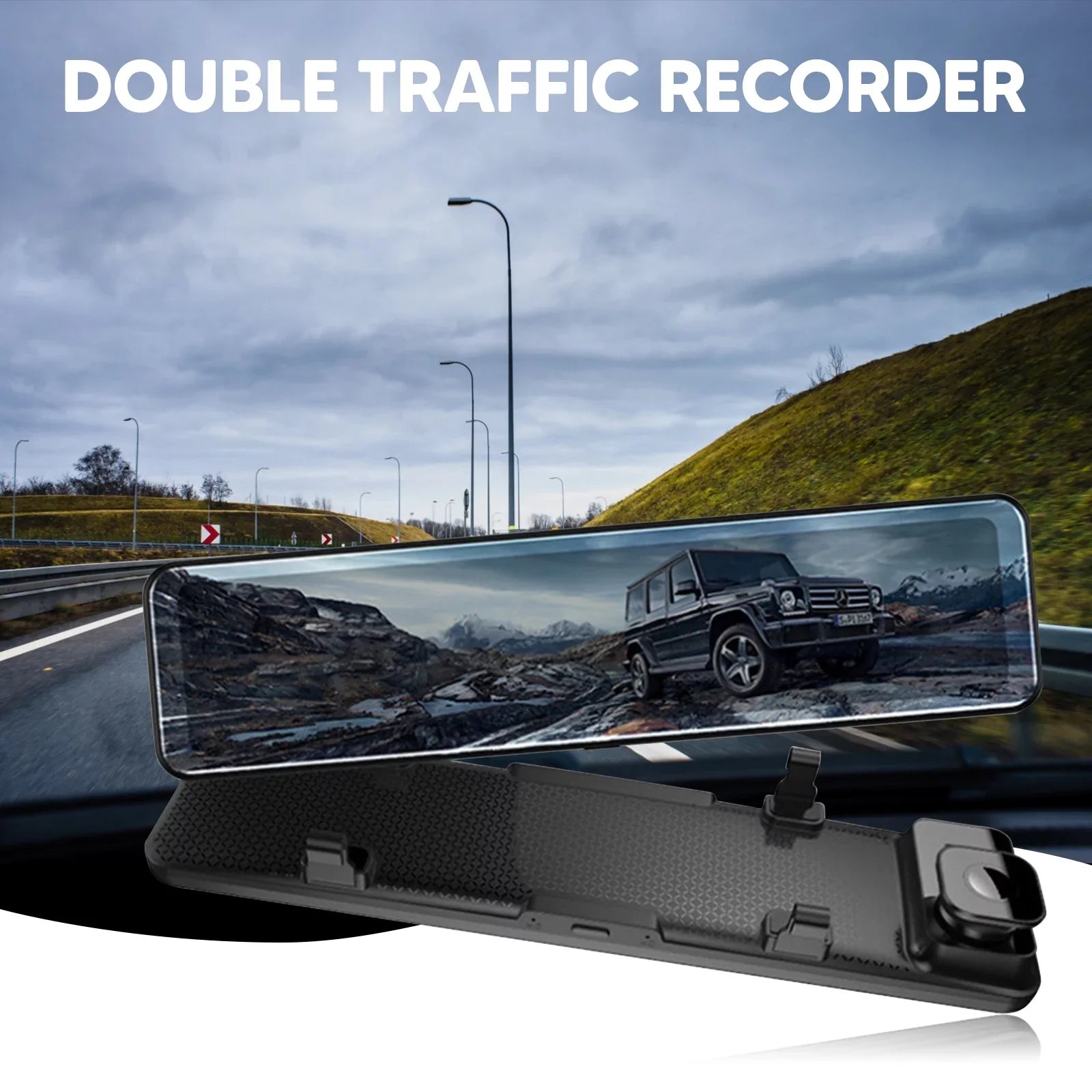 4K 12" Car Dash Cam Touch Screen with Rear View Mirror Camera Waterproof  Video Recorder Night Vision Motion Detection G-Sensor