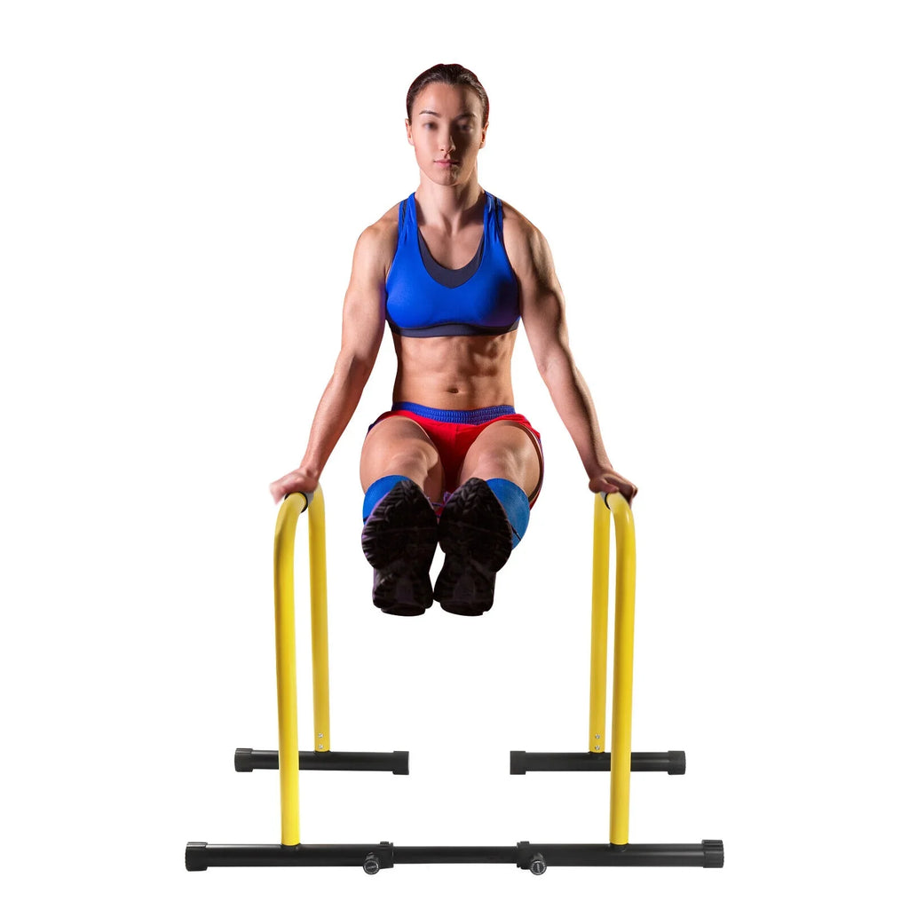 HiKaRiGuMi Portable Dip Bar Exercise Your Arms, Abdominal Muscles, Chest, Shoulders, and Back Through Pull-ups 20.08-26.77 Inches Spacing,High-strength Steel Pipes