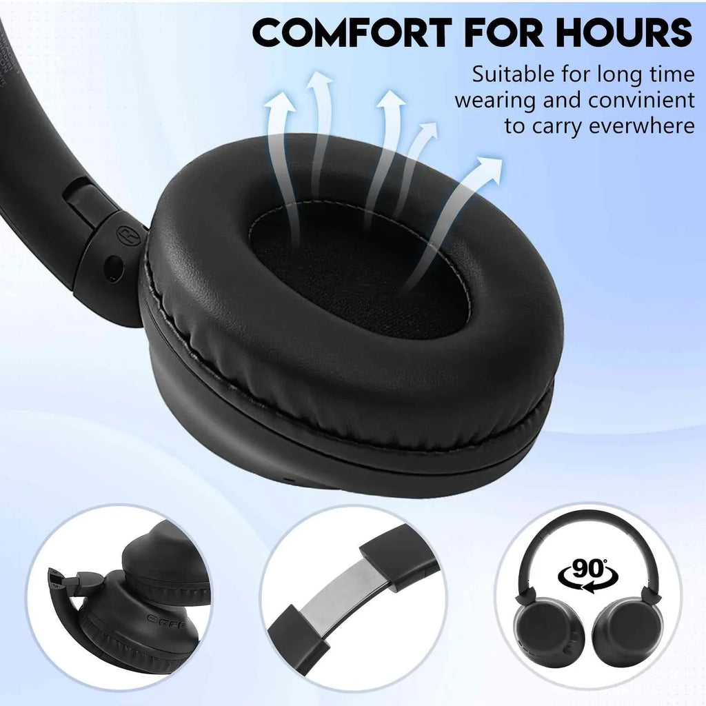 UrbanX UX35 Wireless Bluetooth Stereo Earphones with High Resolution Audio, Deep Bass, Superior Comfort Over The Ear Headphones with Mic for  Desire 12+ Phone Call Support