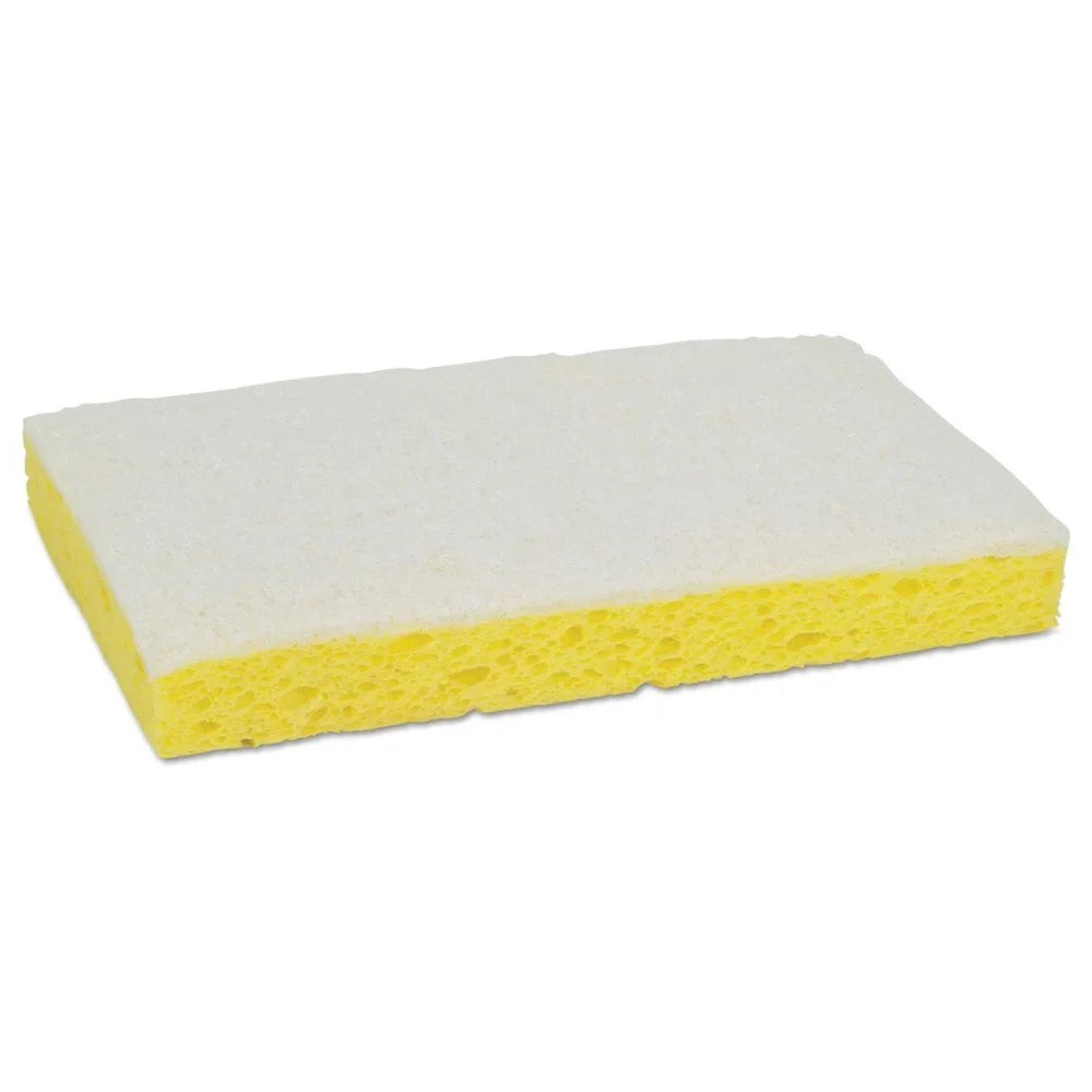Scotch-Brite  63 0.7 in. Thick 3.6 in. x 6.1 in. #63 Light-Duty Scrubbing Sponge - Yellow/White (20/Carton)