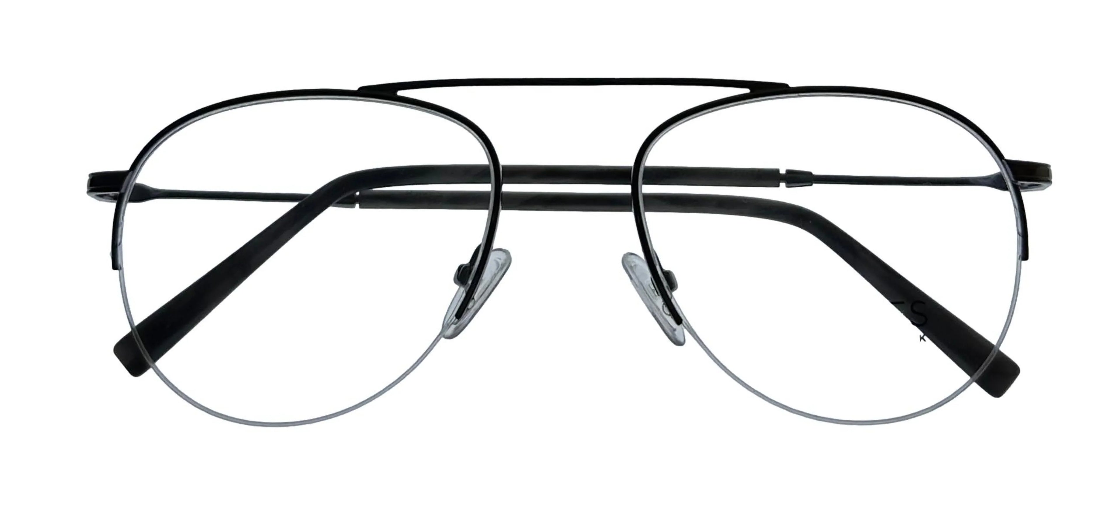 Jones New York Mens Gunmetal Rimless Metal Eyewear Aviator Frame. J359. 53mm