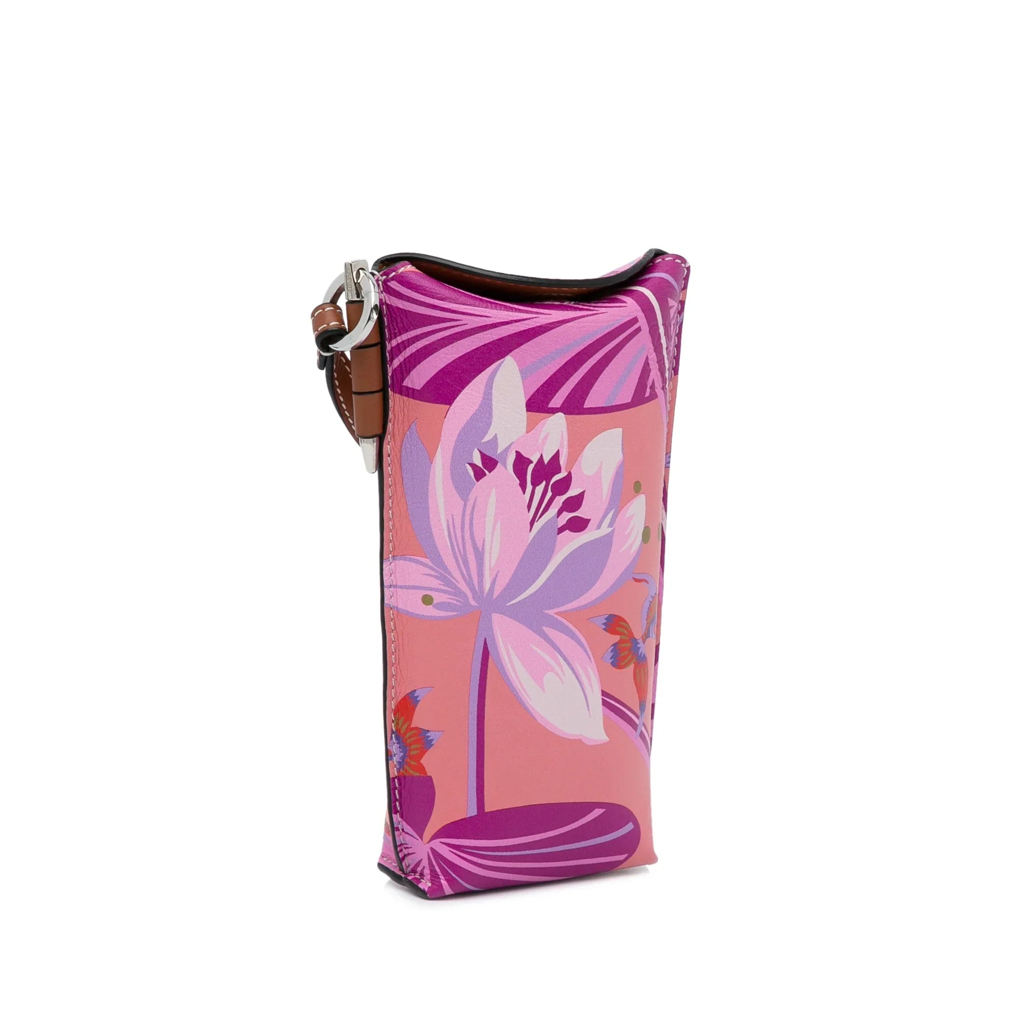 Pre-Owned Authenticated Loewe x Paulas Ibiza Waterlily Gate Pocket Crossbody Calf Leather Pink Crossbody Bag Unisex (Good)