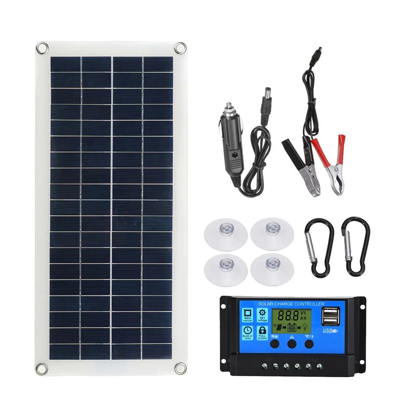 Gecheer Portable 300W Solar Flexible Panel Kit 12/24V Switch  Charging Interface Solar Board With Controller Waterproof Solar Cells for Phone  Car
