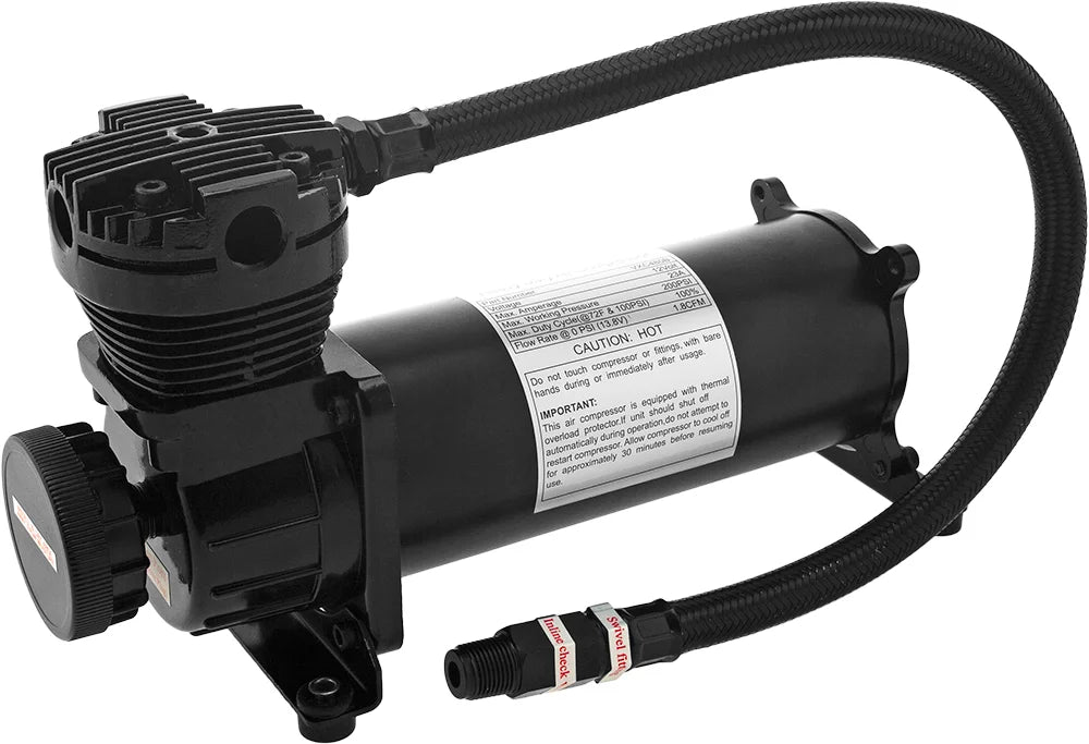 Vixen Horns  Train Horn Kit for Trucks/Car/Semi. Complete Onboard System- 200psi Air Compressor, 3 Gallon Aluminum Tank, 8 Trumpets.Super Loud dB.Fits Vehicles like Pickup/Jeep VXO4830AB/8124XB