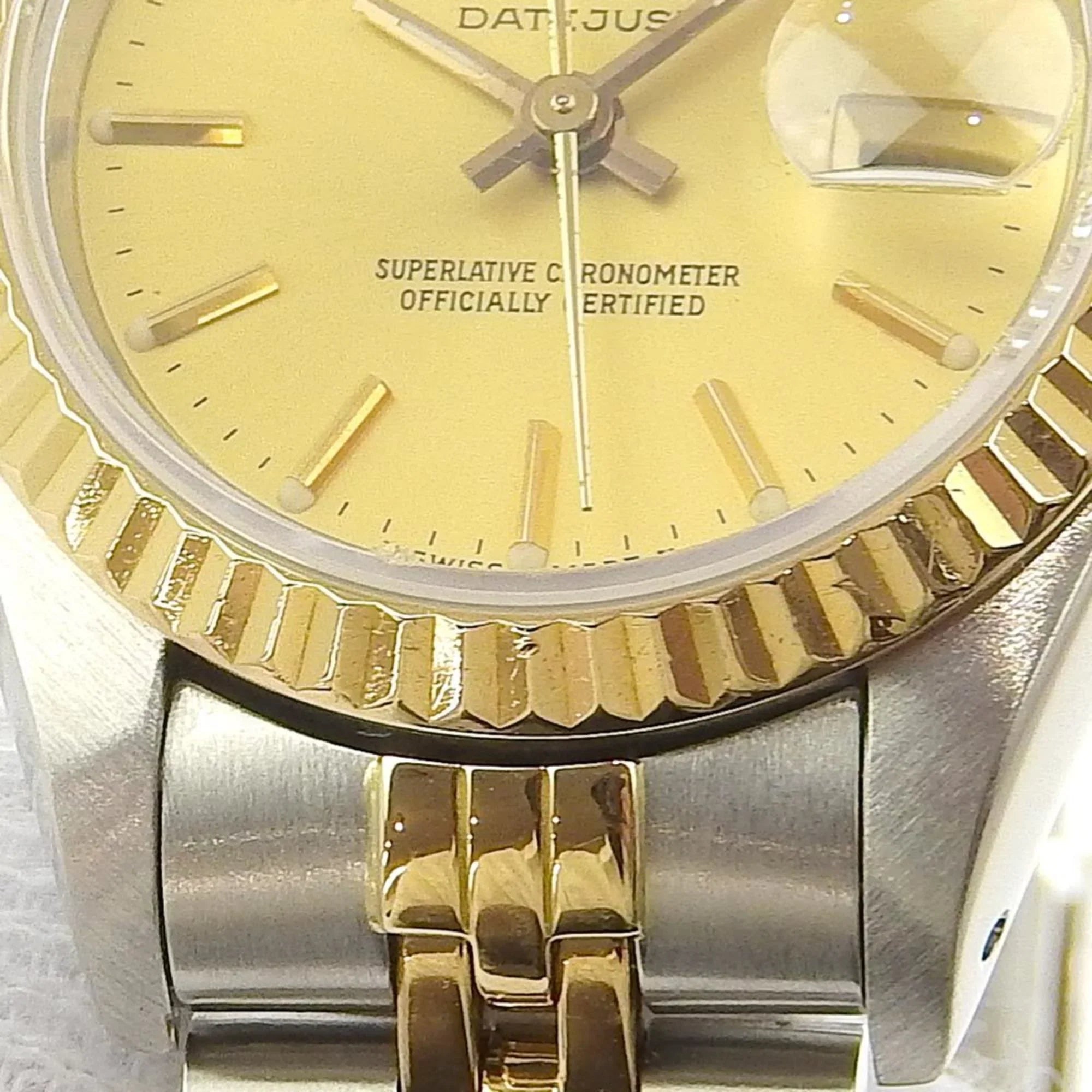 Pre-Owned Rolex Datejust combination automatic watch champagne gold dial 98 series 54g 79173 2023/09 (Like New)