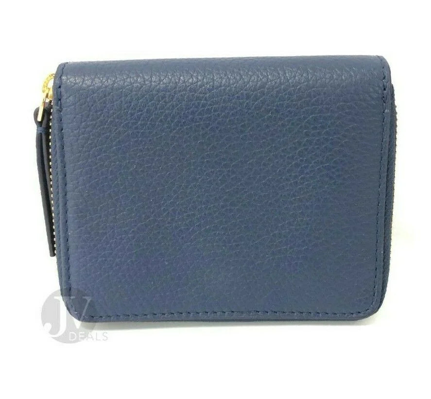 Tory Burch Women's Britten Mini Zip Card Coin Leather Wallet