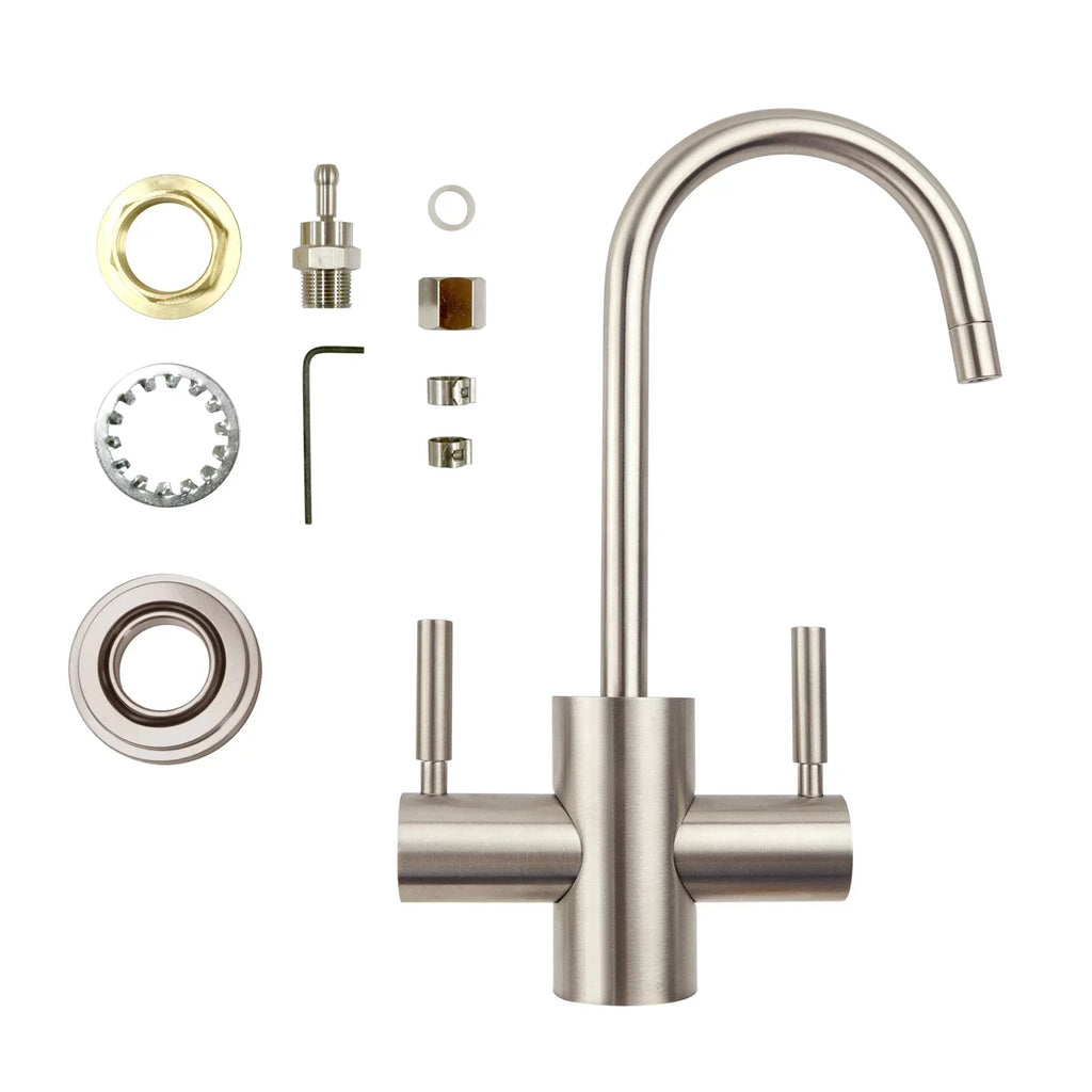 Westbrook 2-Handle Instant Hot and Cold Reverse Osmosis Drinking Water Dispenser Faucet in Brushed Nickel