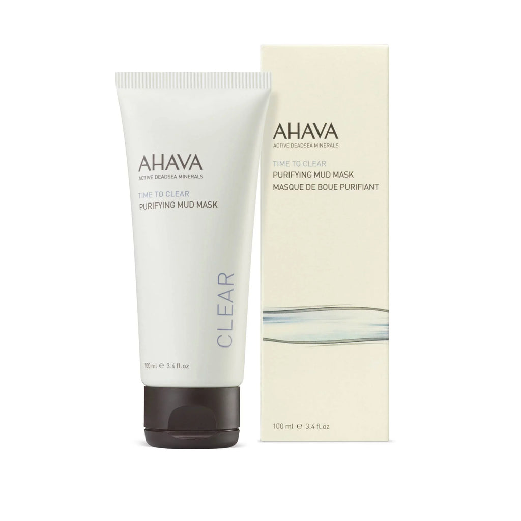 Ahava Purifying Mud Mask - Indulging Mud Mask Cleaning & Purifying The Skin, Soothes, Softens & Clarifies, Enriched With Exclusive Osmoter, Dead Sea Mud, Aloe Vera, Vitamin B5 & Jojoba Oil, 3.4 Fl.Oz.