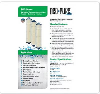Neo-Pure BB150-PH01A Big Bubba 1 Micron Pleated Filter Cartridge Compatible with Watts -150-P1A Big Bubba -150 housing