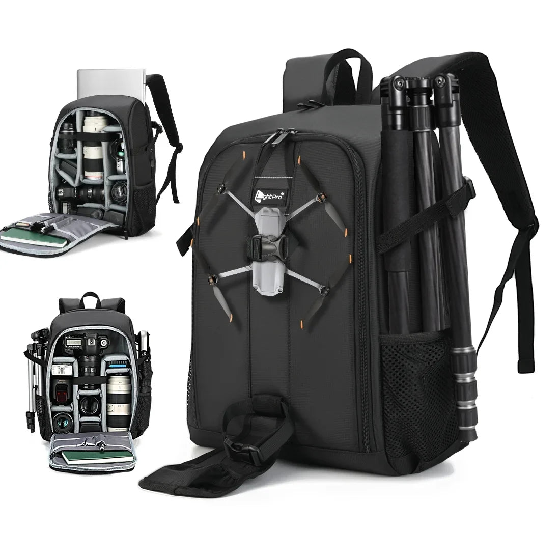 Big Capacity Photography Camera Waterproof Shoulders Backpack Video Tripod  Bag Drone Case w/ Rain Cover for Canon Nikon Sony Pentax