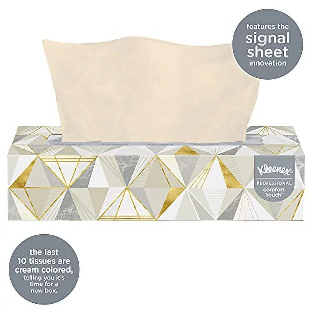 Kleenex Facial Tissue, White, 8-2/5 x 8-3/5 Inch, 125 Tissues per Box, 12 Count