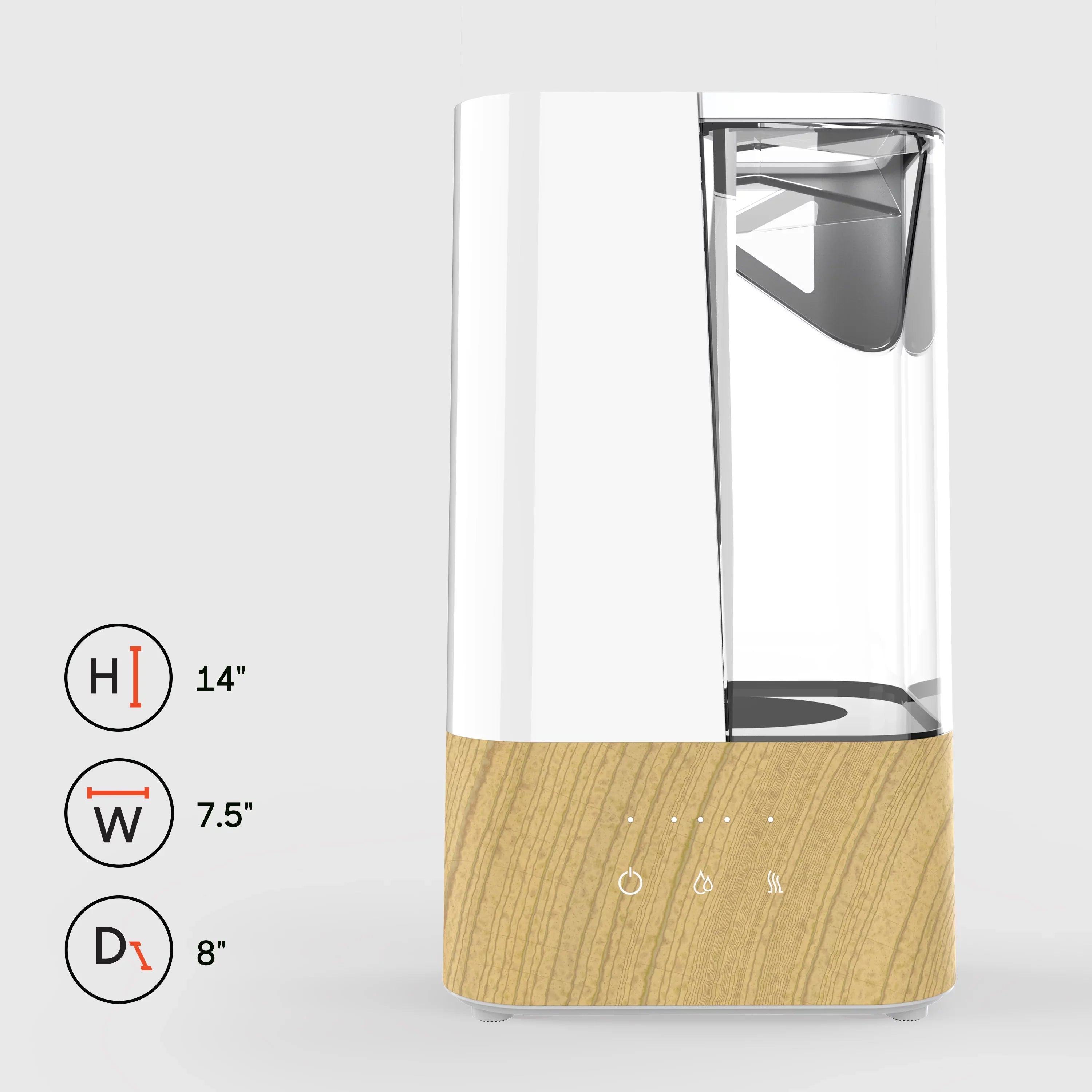 Sharper Image UHS2 Ultrasonic Humidifier, Whisper-Quiet, Warm or Cool Mist, 3 Settings, Filter Free