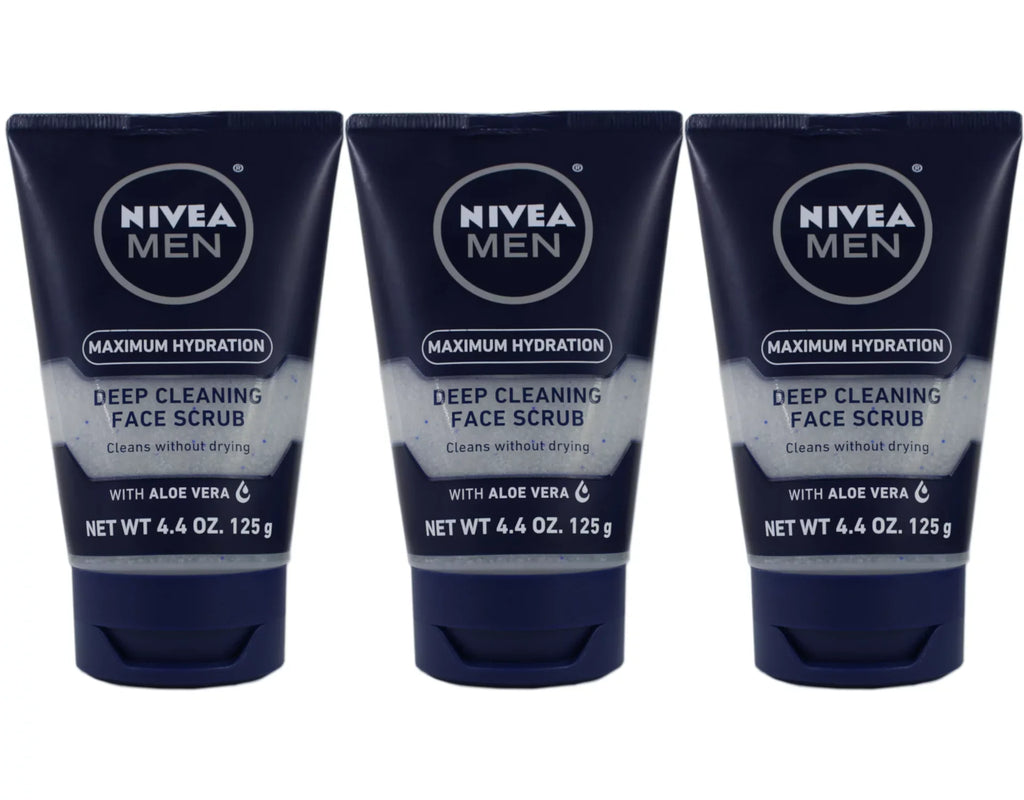 3 Pack - Nivea for Men Energizing Face Scrub 4.4 oz (125 G) Each