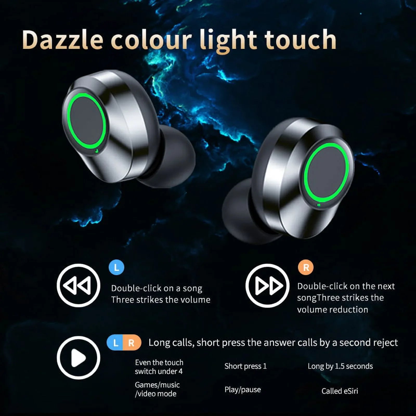 Wireless V5.3  Pro Earbuds Compatible with your Samsung Galaxy S22+/ 5G/Plus/Ultra IPX3 BlueTooth Water & Sweatproof /Noise Reduction & Quad Mic(Black)