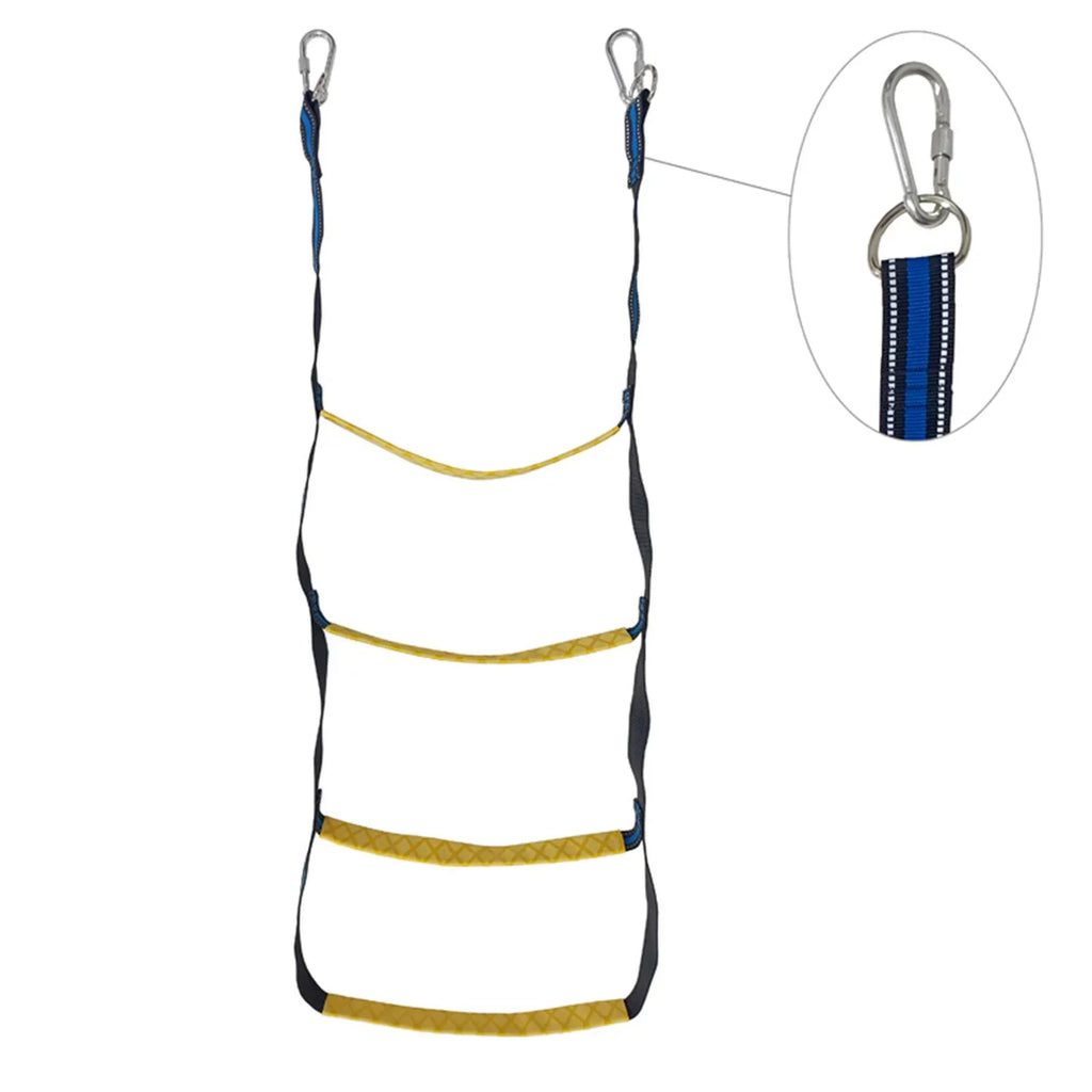 Boat Rope Ladder Boarding Ladder 400lbs Strength Portable Inflatable Boat Ladder Fishing Rope Ladder for Sailboat Jet Skis Inflatable Boat 4 Steps
