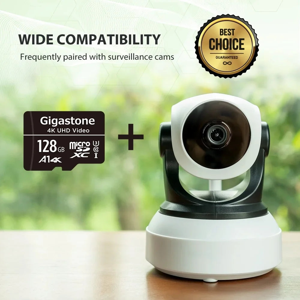 Gigastone 128GB Micro  Card, 4K  Video, A1 Class 10, Surveillance Security Cam Action Camera Drone Professional, Dash Cams, 5 Pack (5x128GB)