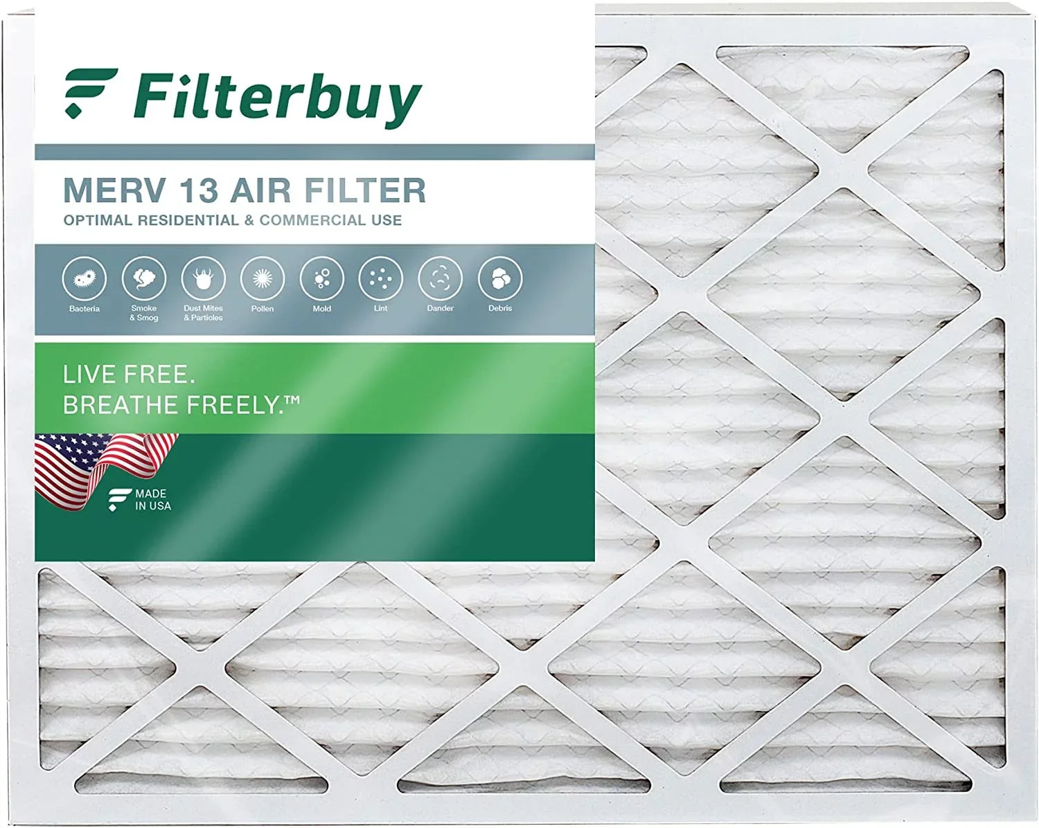 Filterbuy 18x25x2  13 Pleated   Furnace Air Filters (1-Pack)