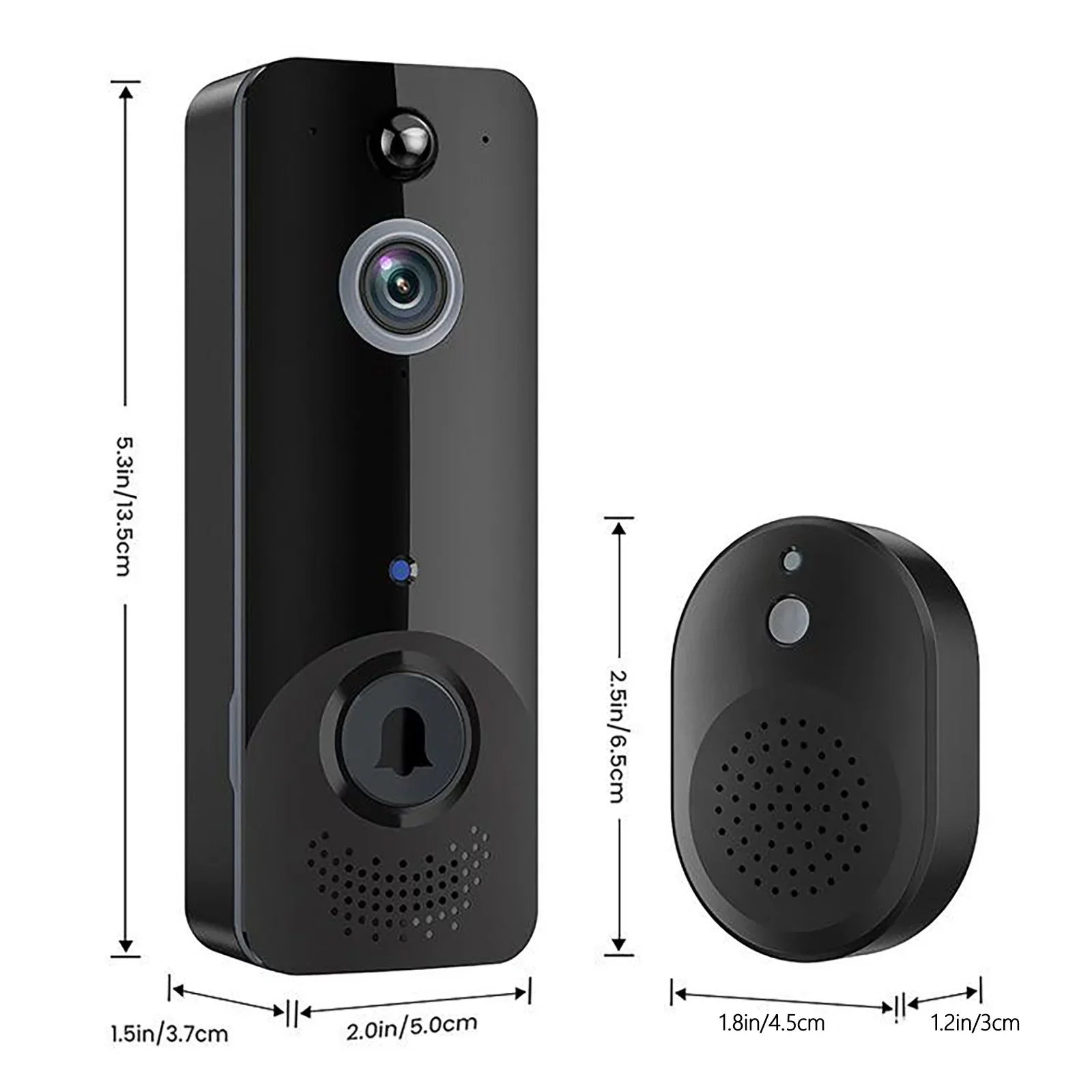 Smart Home Hub Doorbell Camera Wireless WiFi Video Doorbell With Chime 2 Way Audio Human And Motion Detection Night Cloud Storage Real Time Alert For Home