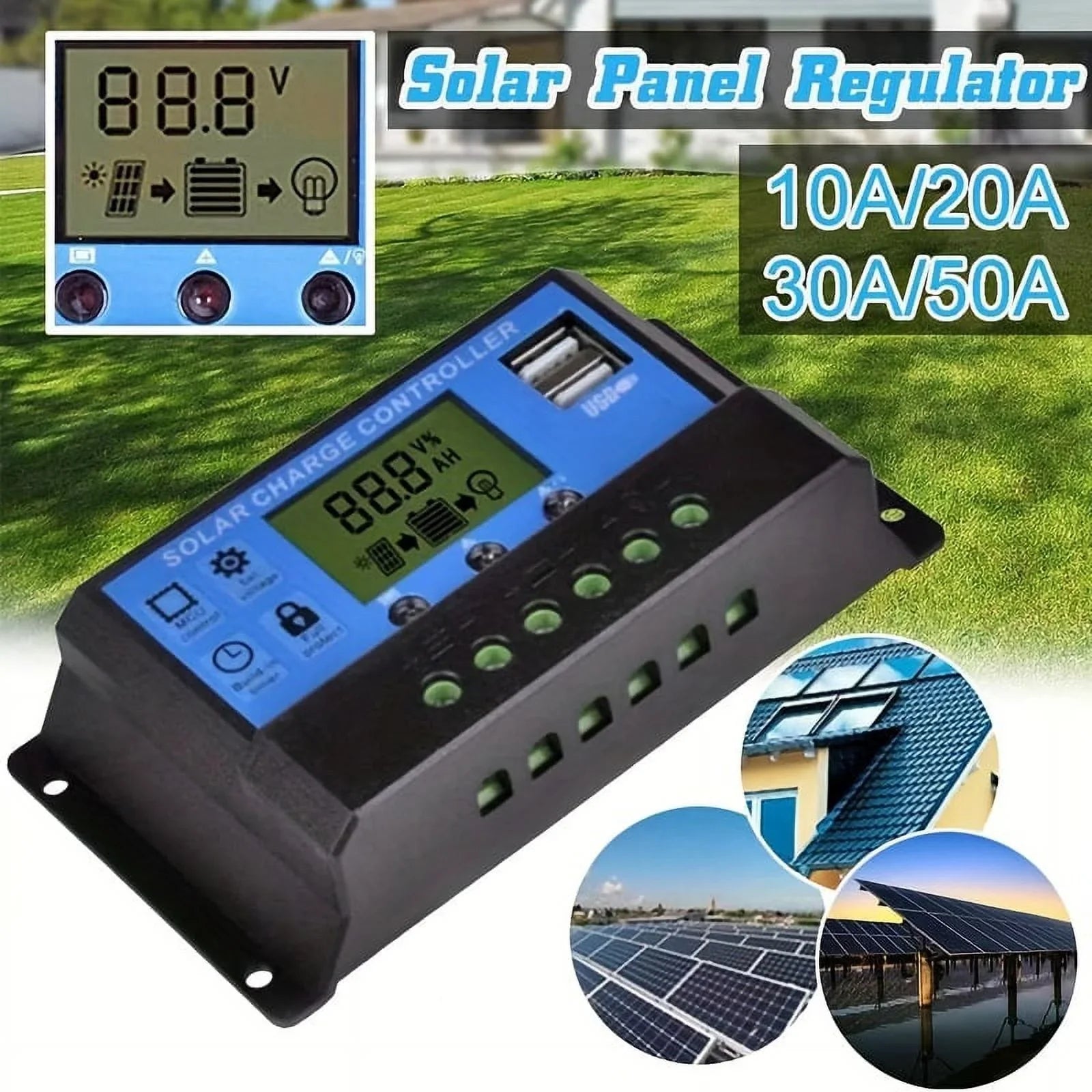 12V 18V Solar Panel With Battery Clip And 20A Solar Car Charger Controller Waterproof Solar Cells For Outdoor Camping Hiking