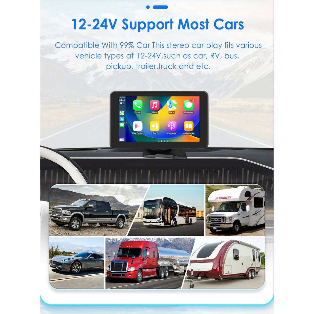 Navigation Apple Carplay   Car Radio Stereo Head Unit 7" Touchscreen 360° Adjustable Portable Mirror Link Android Auto Monitor Player