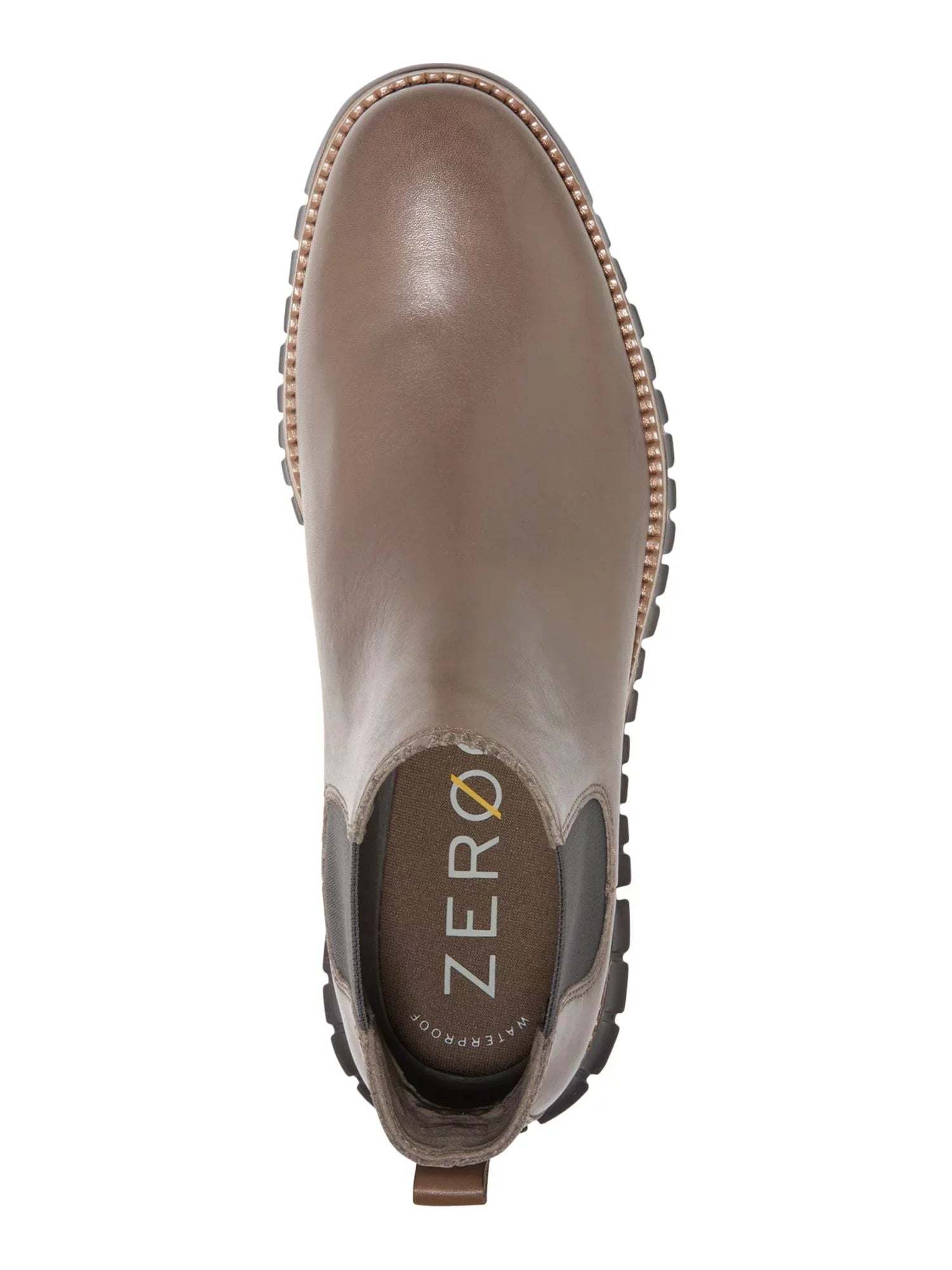 Mens Brown Waterproof Comfort Zerogrand Round Toe Wedge Chelsea 7 M