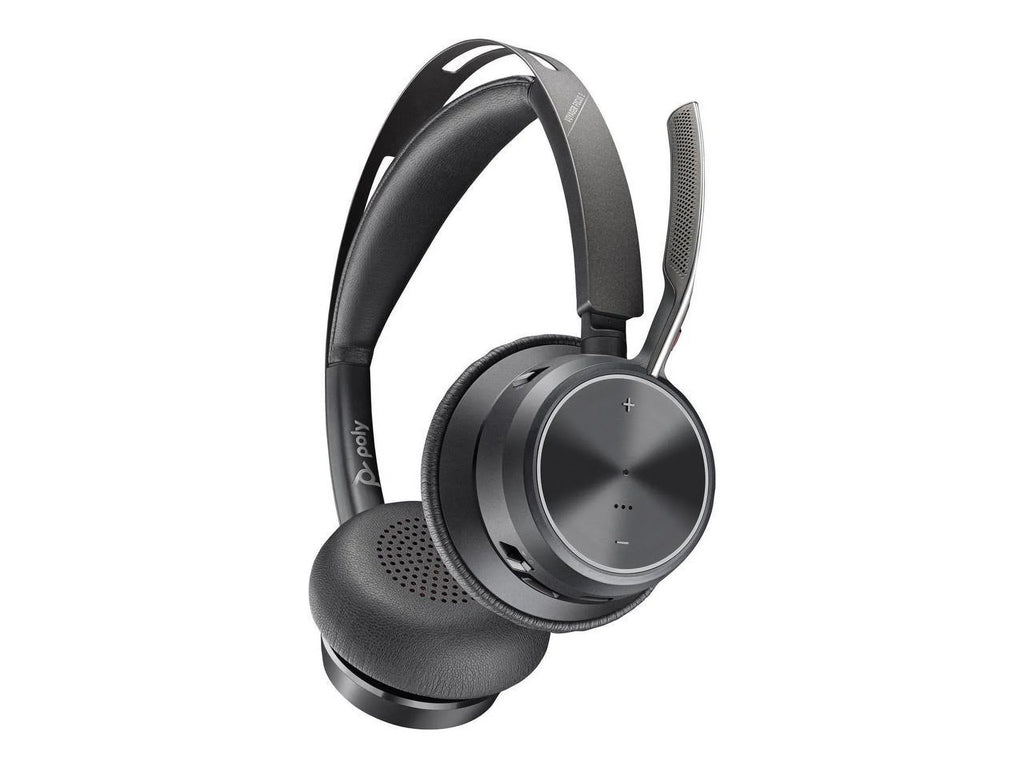 Poly Voyager Focus 2 -A Bluetooth Stereo Headset - Siri, Google Assistant - Stereo -  Type A - Wired/Wireless - Bluetooth - 298.6 ft - 20 Hz - 20 kHz - On-ear, Over-the-head - Binaural - Supr...