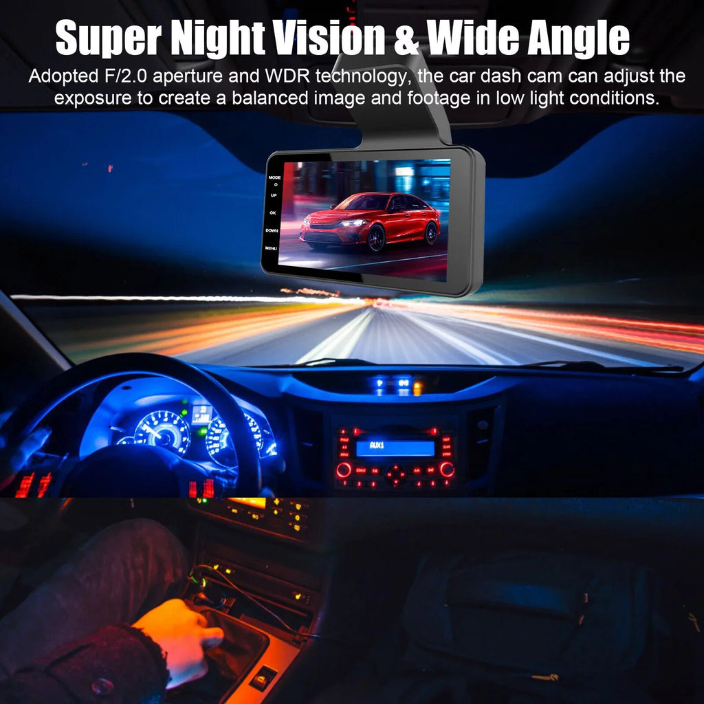 Dual Lens Car  Dash Cam Video Recorder G-Sensor 1080P Front And Rear Camera