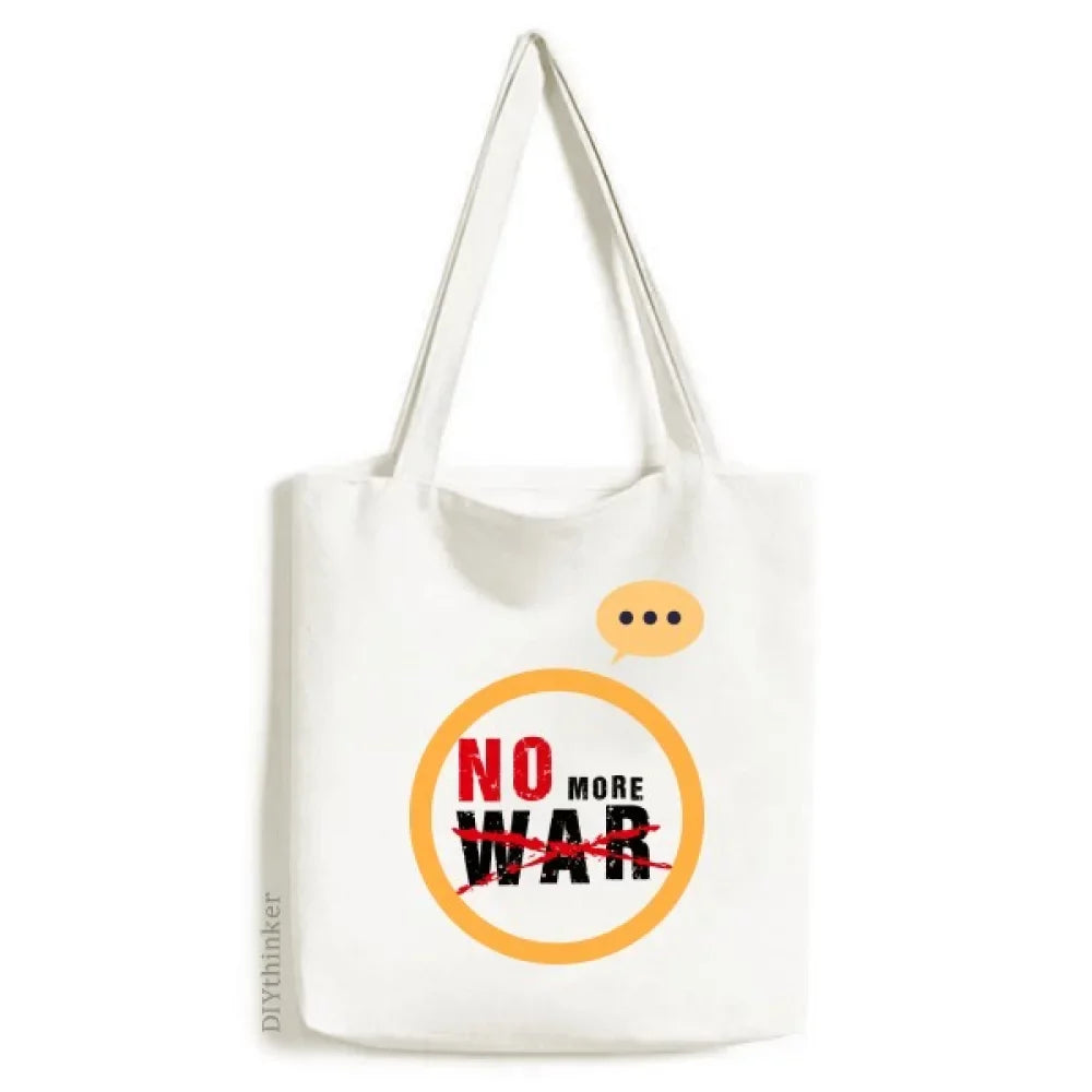 No More War Love Peace World Expression Sack Canvas Tote Shoulder Bag