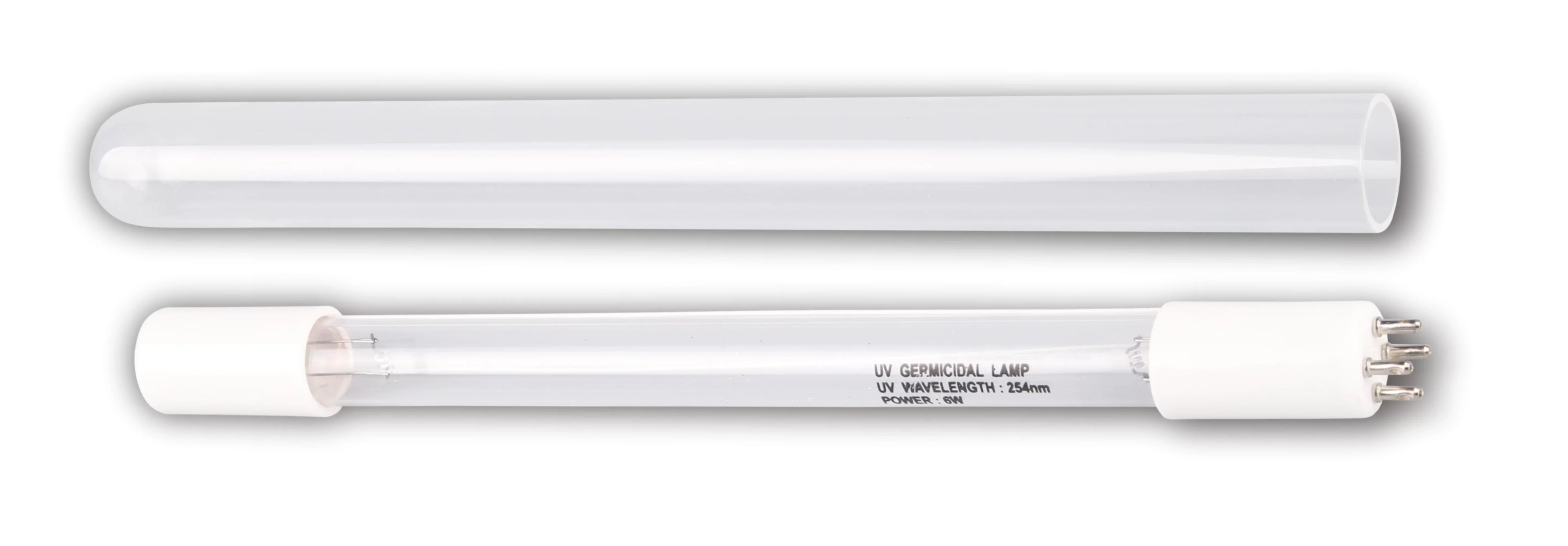 Bluonics (2pcs) 6W  4 Prong Replacement Bulb & Quartz Sleeve Tube for our Water Purifier Ultraviolet Light System