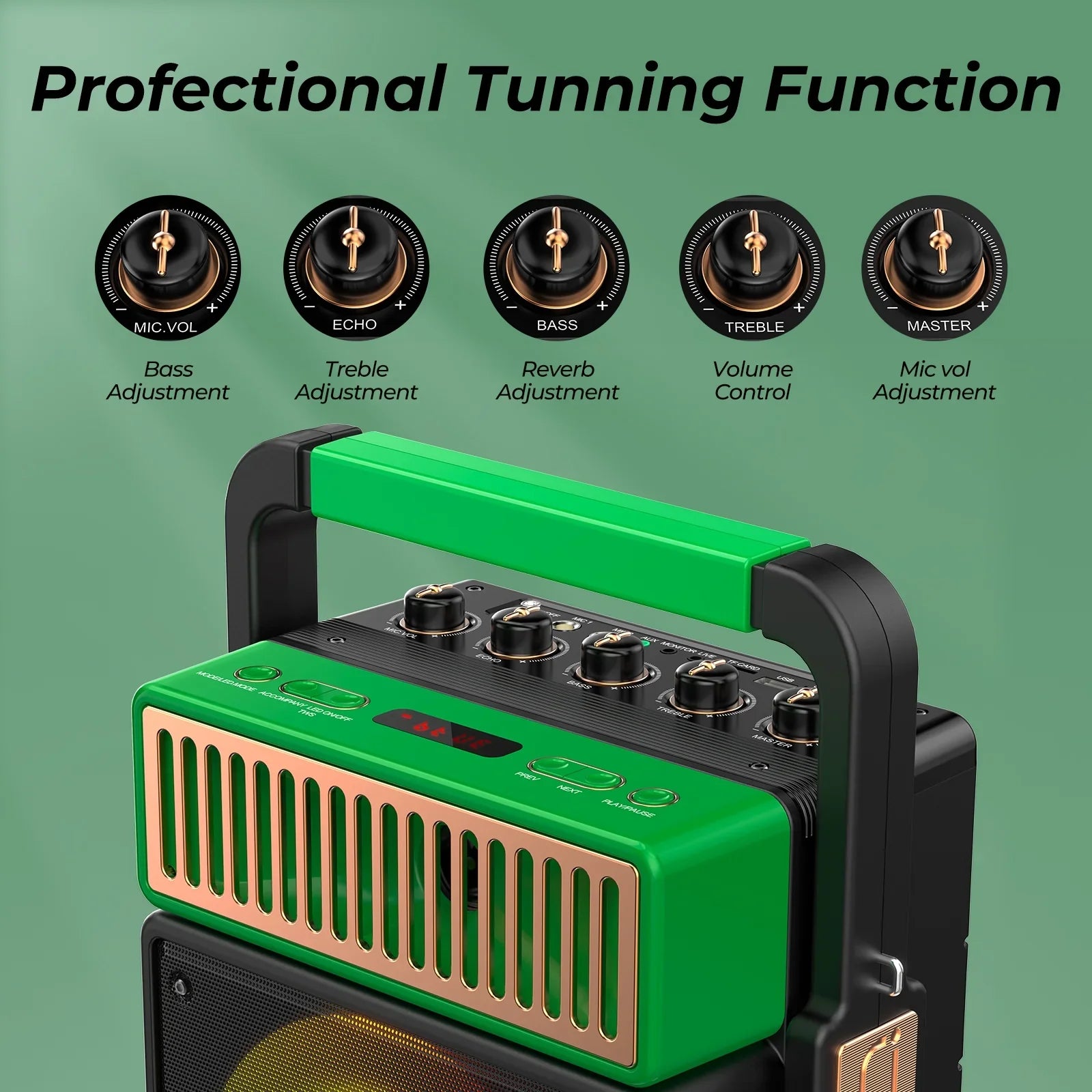 Karaoke Machine with 2 Wireless Microphones, Bluetooth Karaoke Speaker with Mic and Light, Singing Machine Home Karaoke System, Karaoke Machine for Adult (MS73)