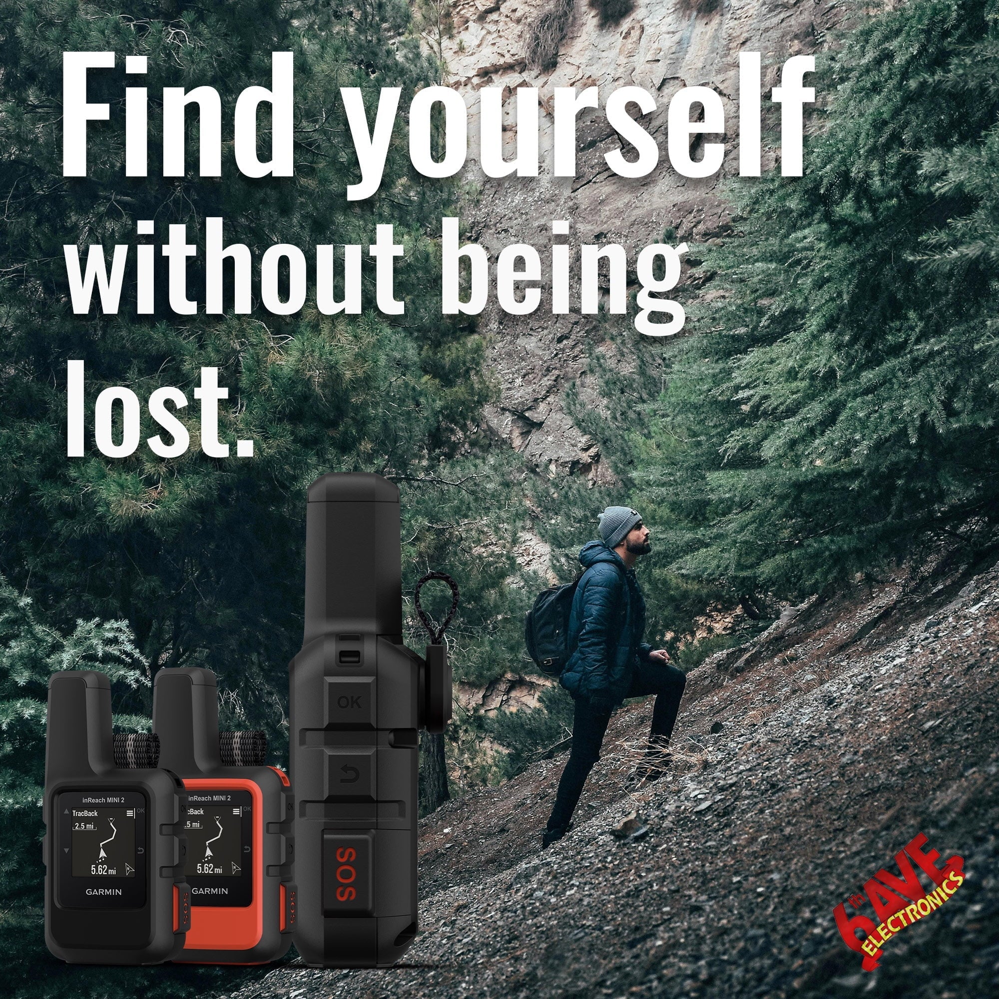 Garmin inReach Mini 2 Satellite Communicator (Black) with Power Adapters