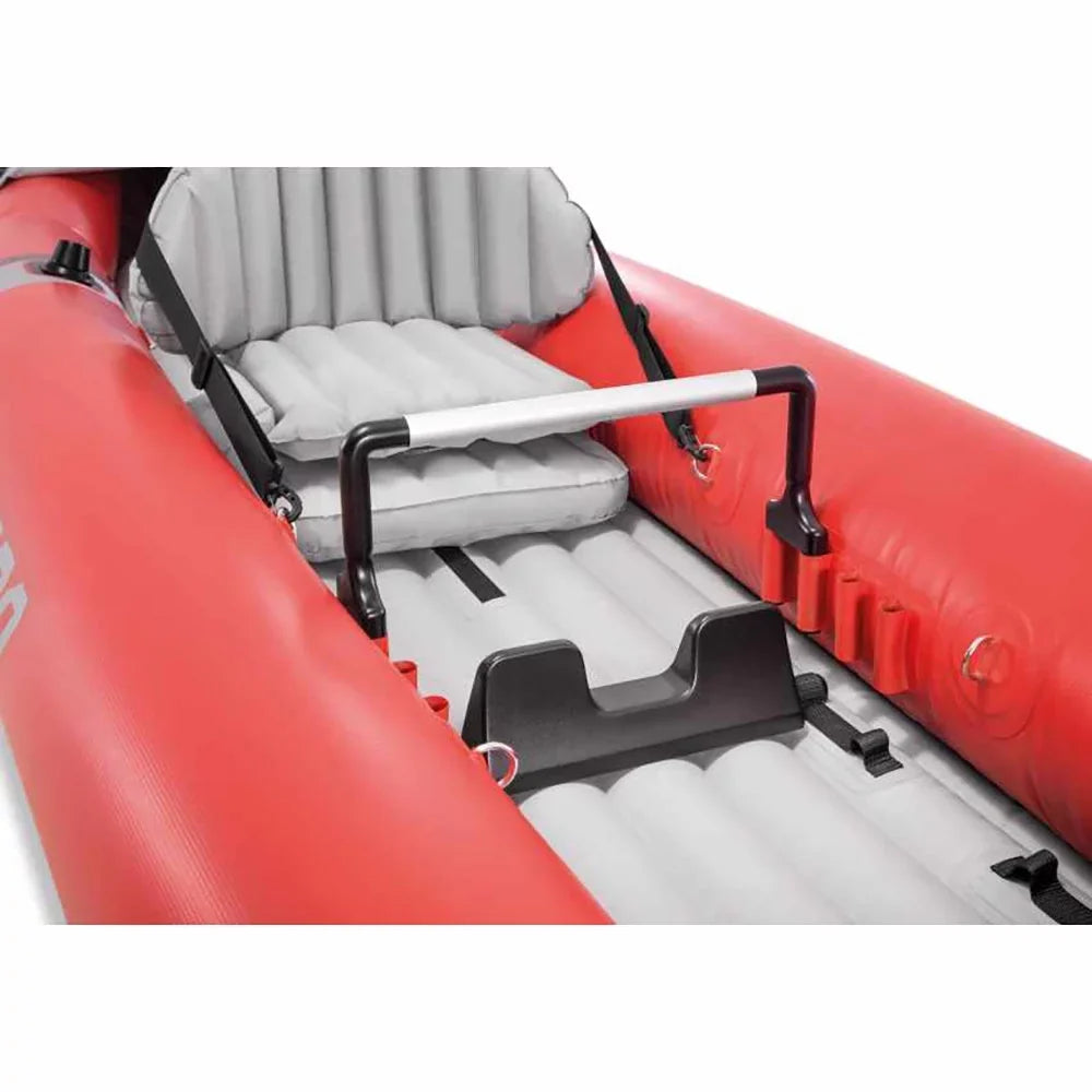 Excursion Pro Inflatable 2 Person Vinyl Kayak with Oars & Pump, Red (3 Pack)