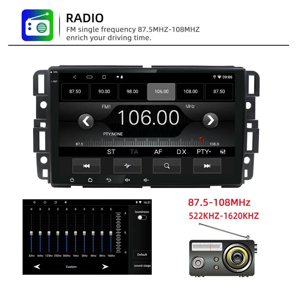 Android 10 Car Radio MP5  Player for  Sierra Chevrolet Silverado Yukon Acadia 8" Quad Core Radio Para Carro