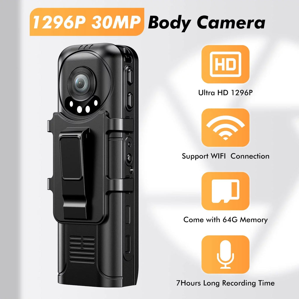 Losfom Z02 WiFi Body Camera, 1296P Body Worn Camera with Audio and Video Recording (Only Camera)
