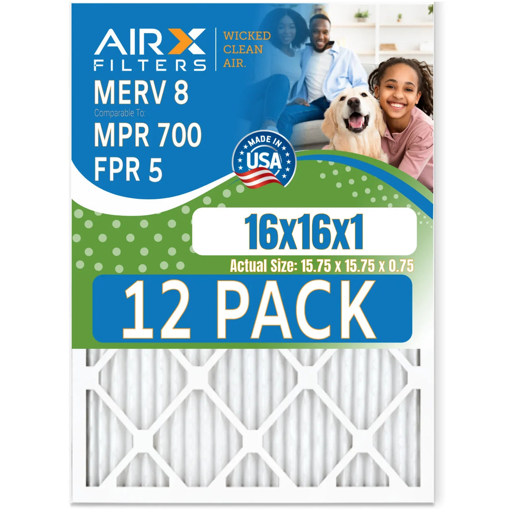 16x16x1 Air Filter  8 Rating, 12 Pack of Furnace Filters Comparable to  700 &  5 - Made in  by     .