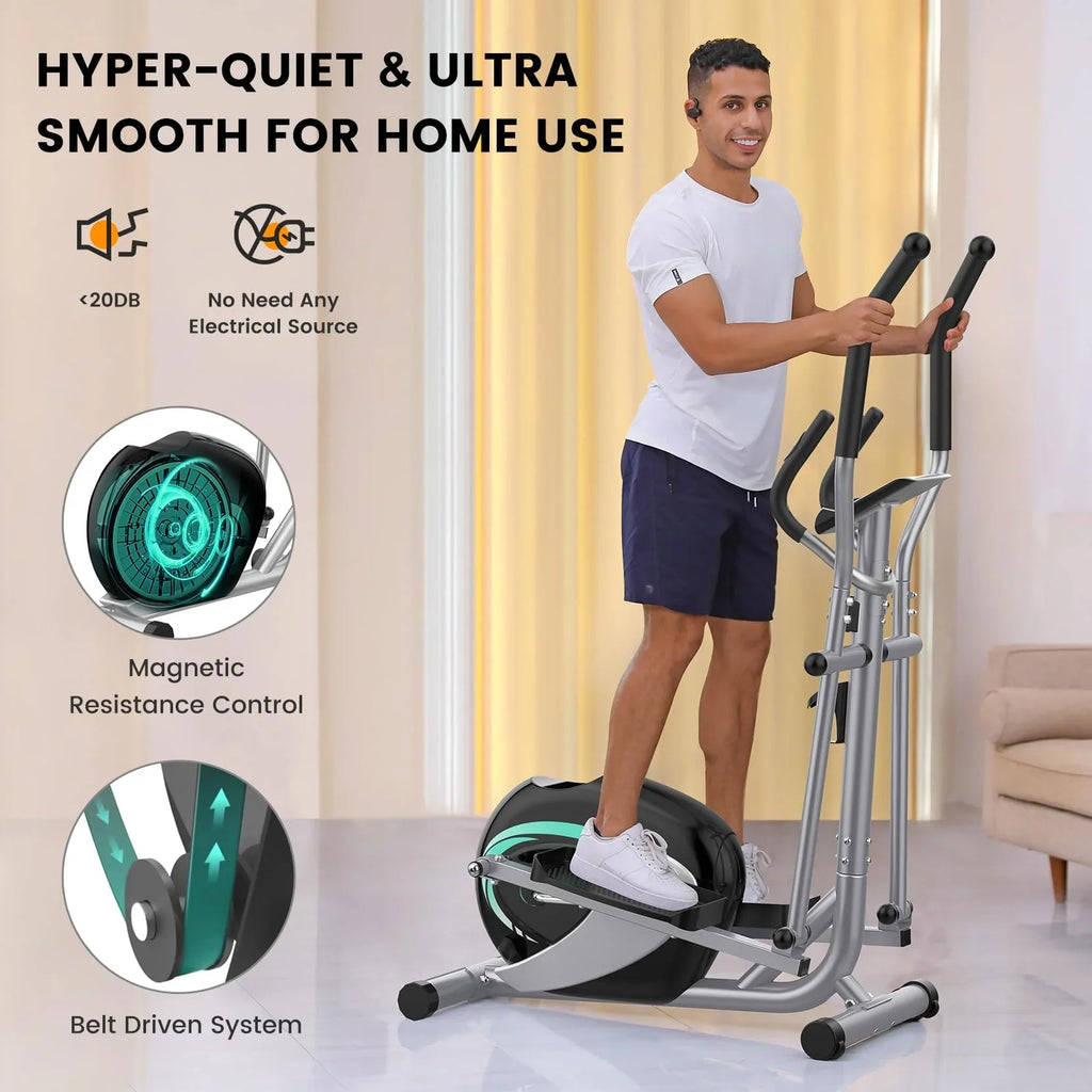 Elliptical Machine, Neche Magnetic Elliptical Trainer Fitness Equipment for Home Gym Cardio Workout 265lb
