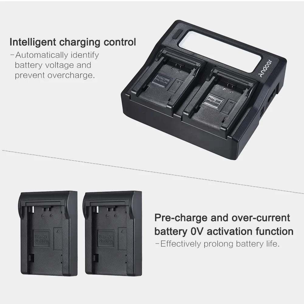 Andoer -FZ100 Dual Channel  Battery Replacement for Sony A7III A9 A7RIII A7SIII