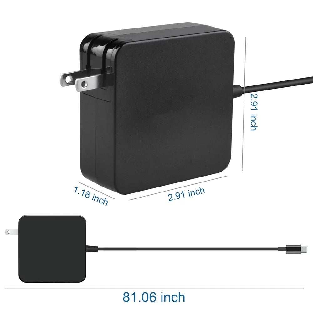 Aprelco  Type-C 65W  Adapter Compatible with Lenovo P51s, T470, T470s, T570 , x270, ThinkPad Yoga (S Series),ThinkPad Yoga 370, X1 Carbon,Asus Chrome Book C302,ZenBook 3 UX390 UX390U UX390UA