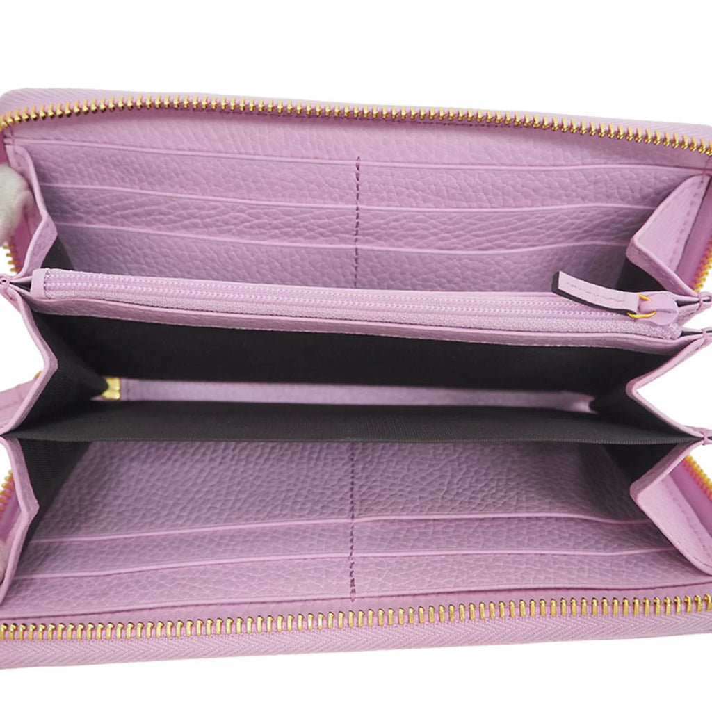 Pre-Owned  Gucci 499337  Marmont Bosco Zip Around Wallet Round Purse Light Pink Dog Boston Terrier (Like New)