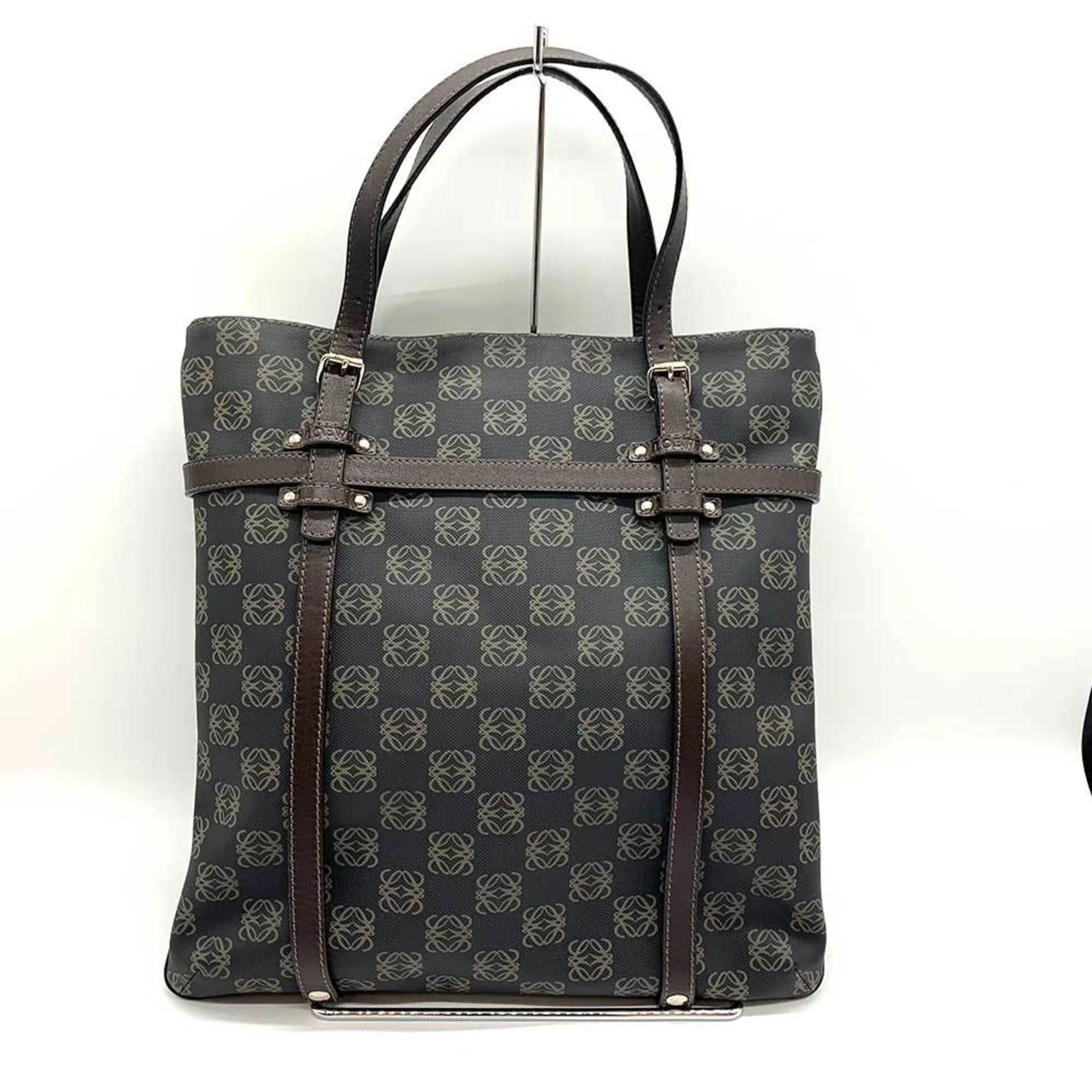Pre-Owned  Anagram Tote Bag Gray x Brown (Good)