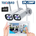 Toguard SC27 2K/3MP  Security Camera System Outdoor with 7" Monitor Bullet Surveillance Camera WiFi Wireless Connector
