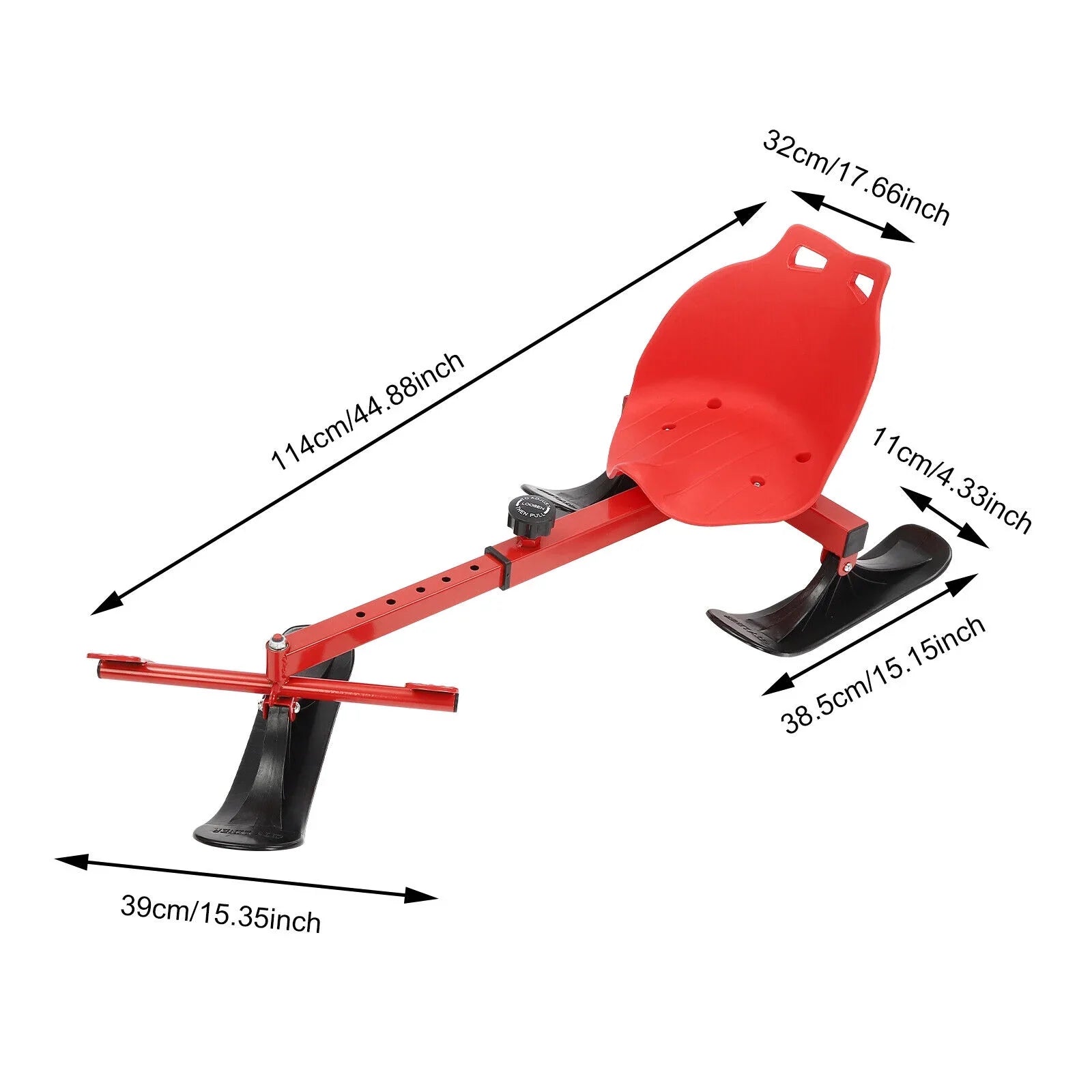 Snow Ski Sled Winter Teens Seat On Sled Ski/Snow Scooter Red