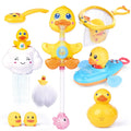 Fun Little Toys 9 Pcs Baby Bath Toys, Duck Spray Water Toy, Bath Squirters, Bath Boat, Fishing Net, Bathtub Toys for Kids, Best Gifts for Kids