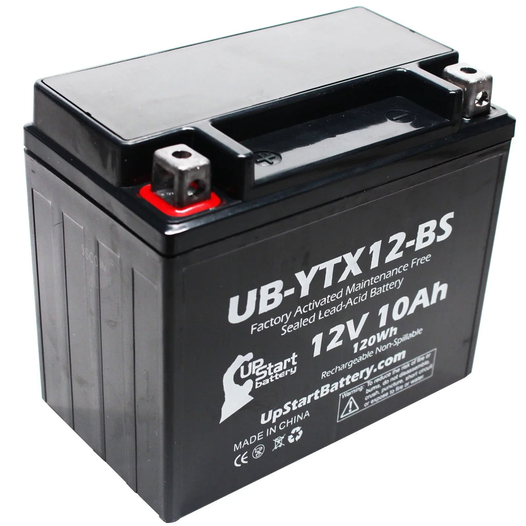2-Pack UpStart Battery Replacement 2010 Honda TRX250 , , FourTrax Recon 250  Factory Activated, Maintenance Free,  Battery - 12V, 10Ah, -YTX12-