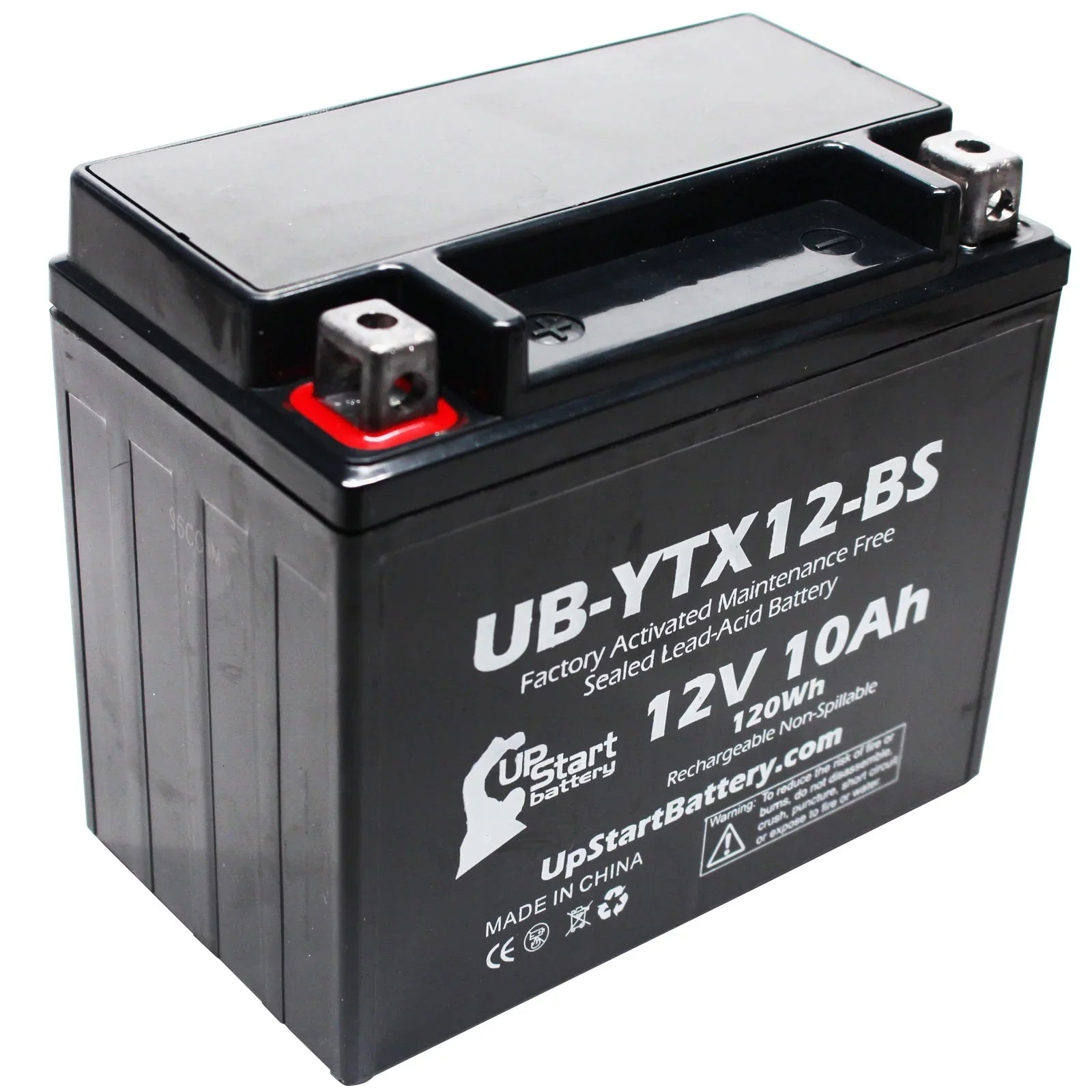 2-Pack UpStart Battery Replacement 2010 Honda TRX250 , , FourTrax Recon 250  Factory Activated, Maintenance Free,  Battery - 12V, 10Ah, -YTX12-
