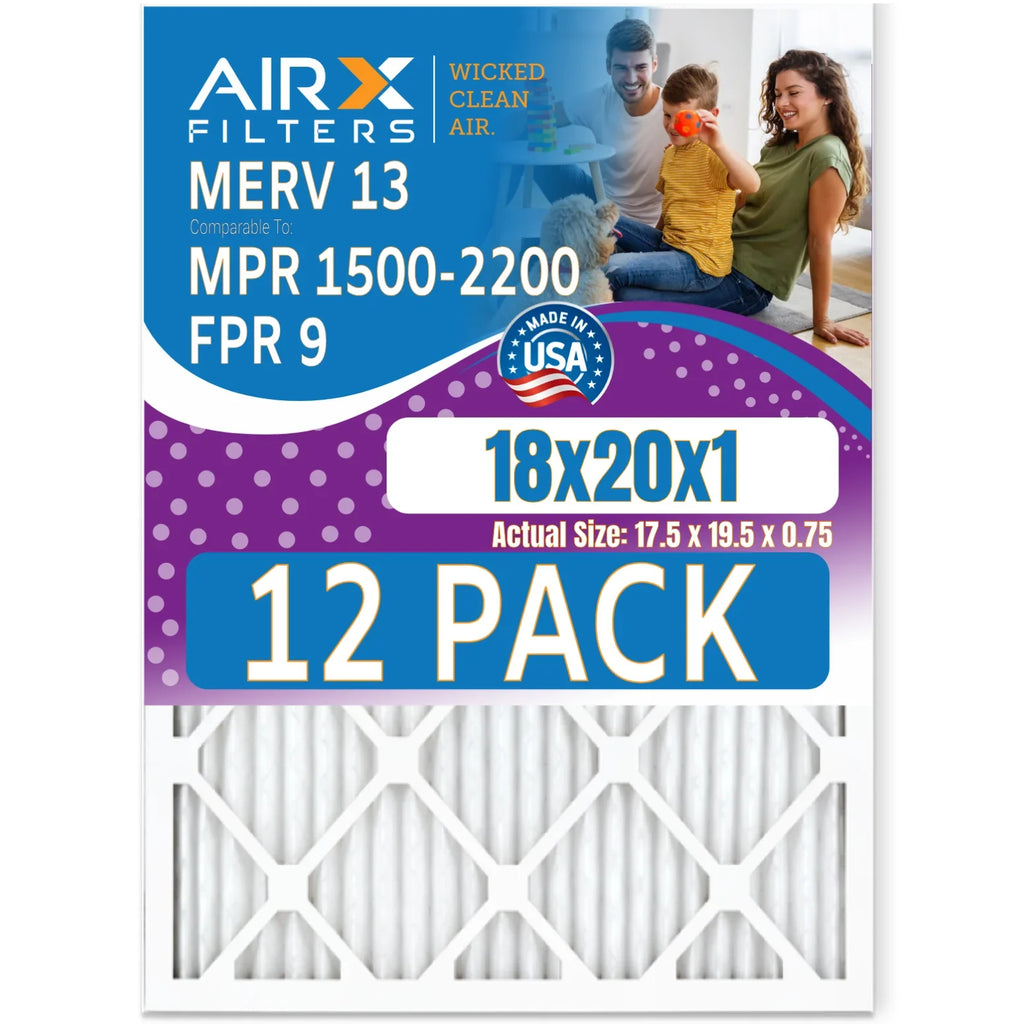 18x20x1 Air Filter  13 Rating, 12 Pack of Furnace Filters Comparable to  1500 - 2200 &  9 - Made in  by     .