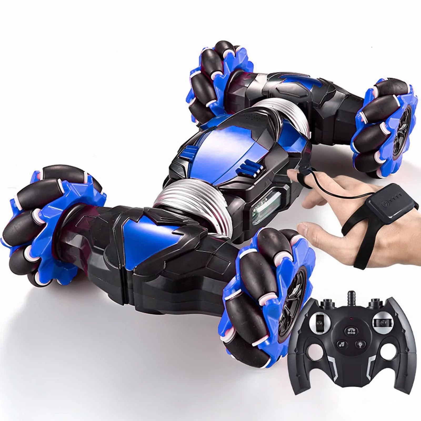 Gesture Sensing Rc Stunt Car, Drift Stunt 4Wd 2.4Ghz Remote Control Twist Car, Double Sided Rotating Off-Road Vehicle 360° Flip With Lights Music, Kids Toy Cars